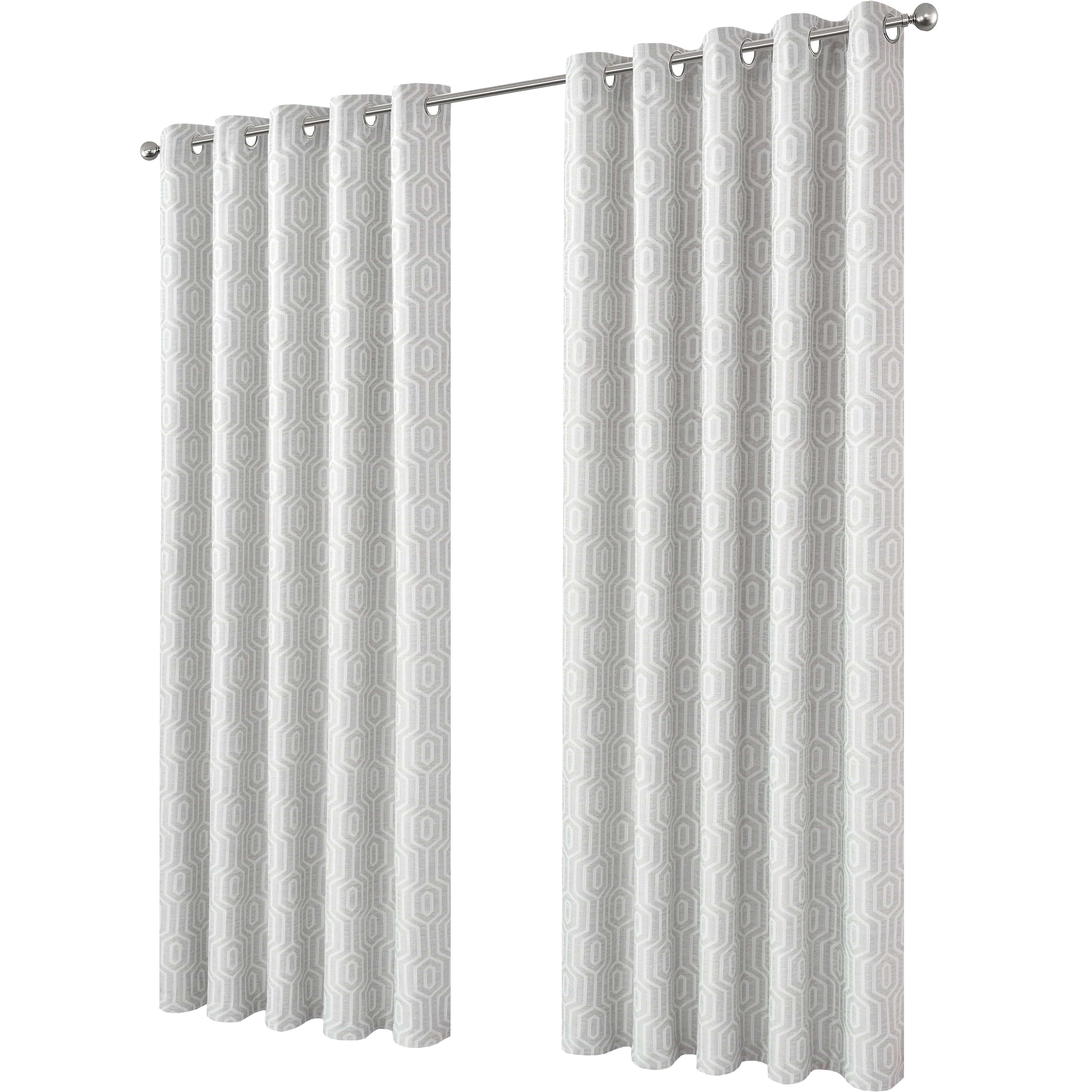 Paris Eyelet Jacquard Curtains Natural Geometric Pattern Thermal Insulated Light Blocking for Bedroom Lounge by OLIVIA ROCCO