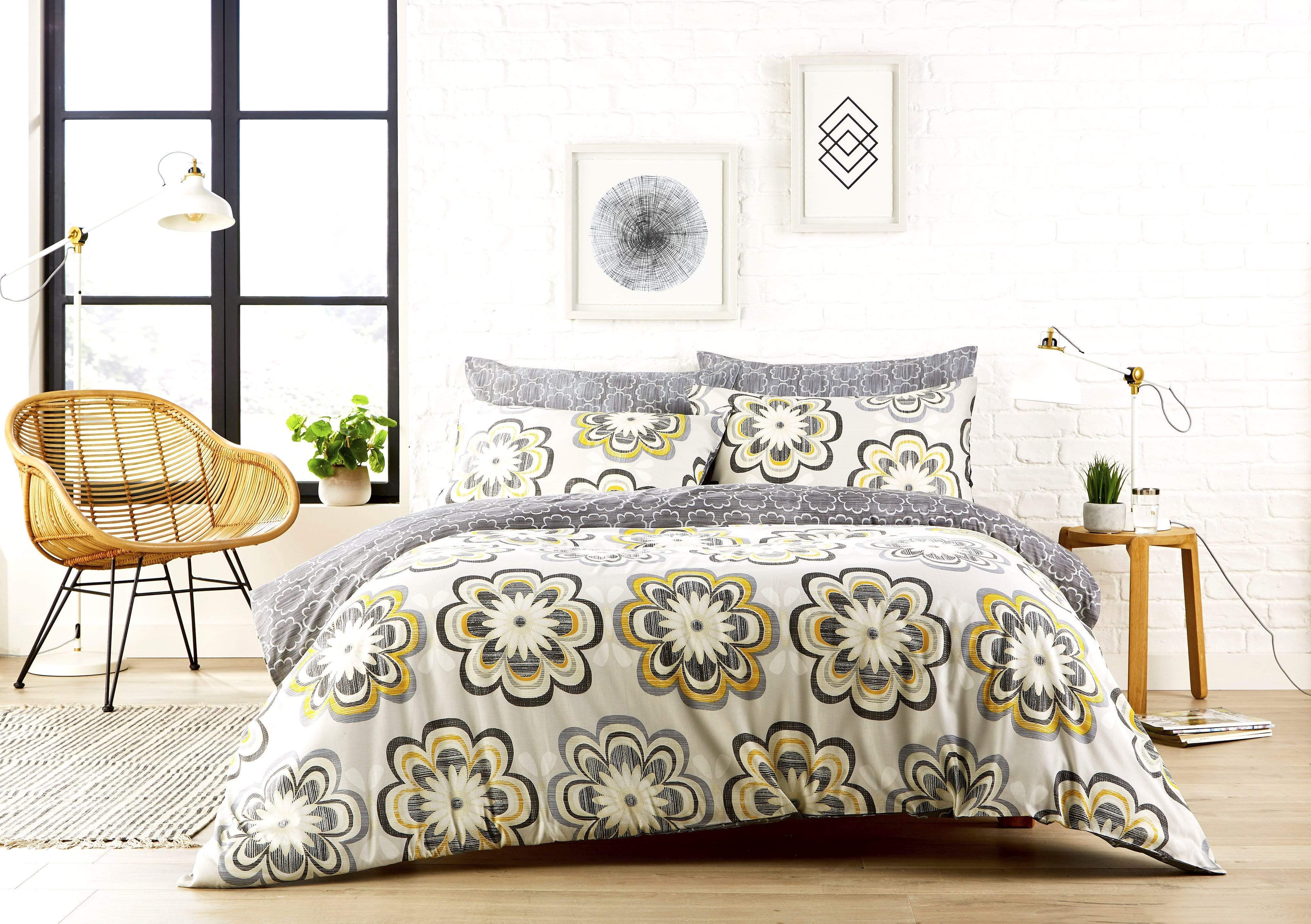 Peony Floral Cotton Rich Duvet Cover Set with Pillowcases Vibrant Modern Luxury Bedding Available in Single Double King Super King by OLIVIA ROCCO