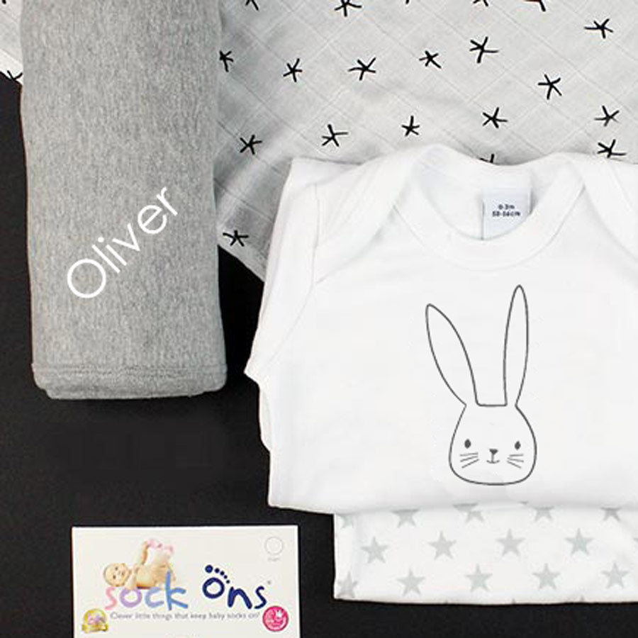 Monochrome Large Baby Gift Box - Personalise