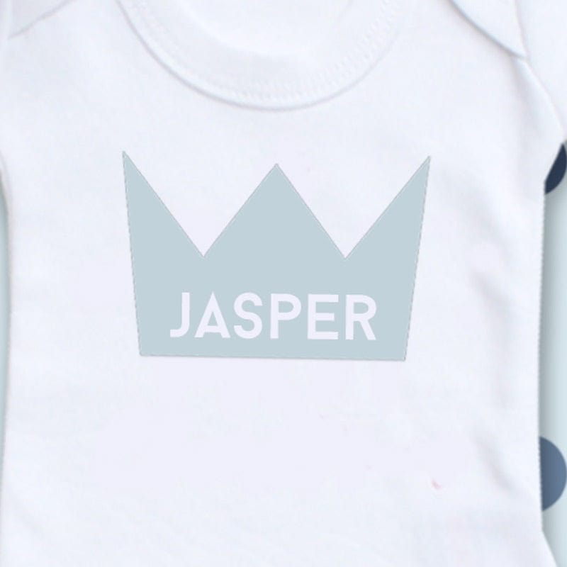 Blue Crown Baby Bodysuit - Personalise