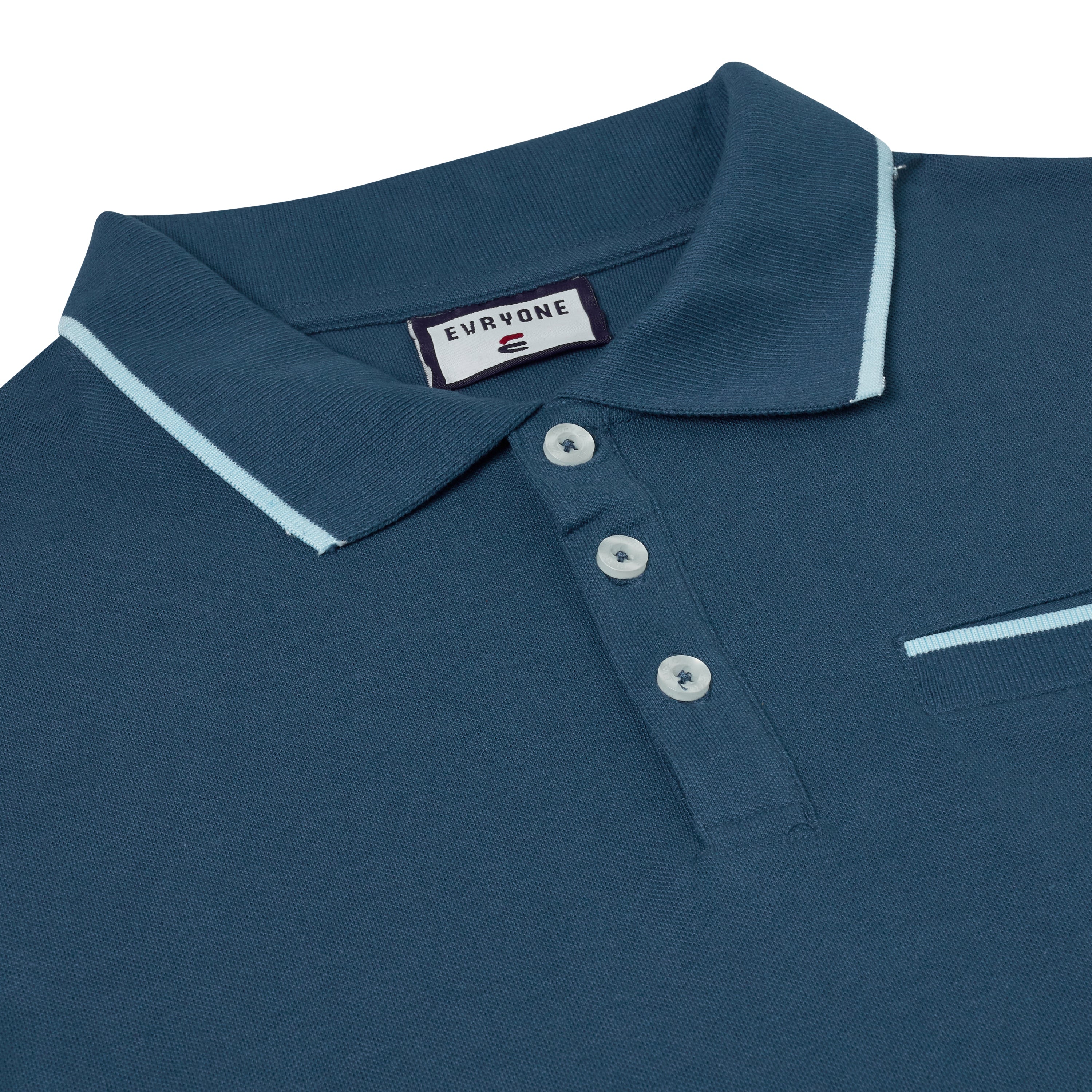 Evryone Contrast Tipped Polo Shirt