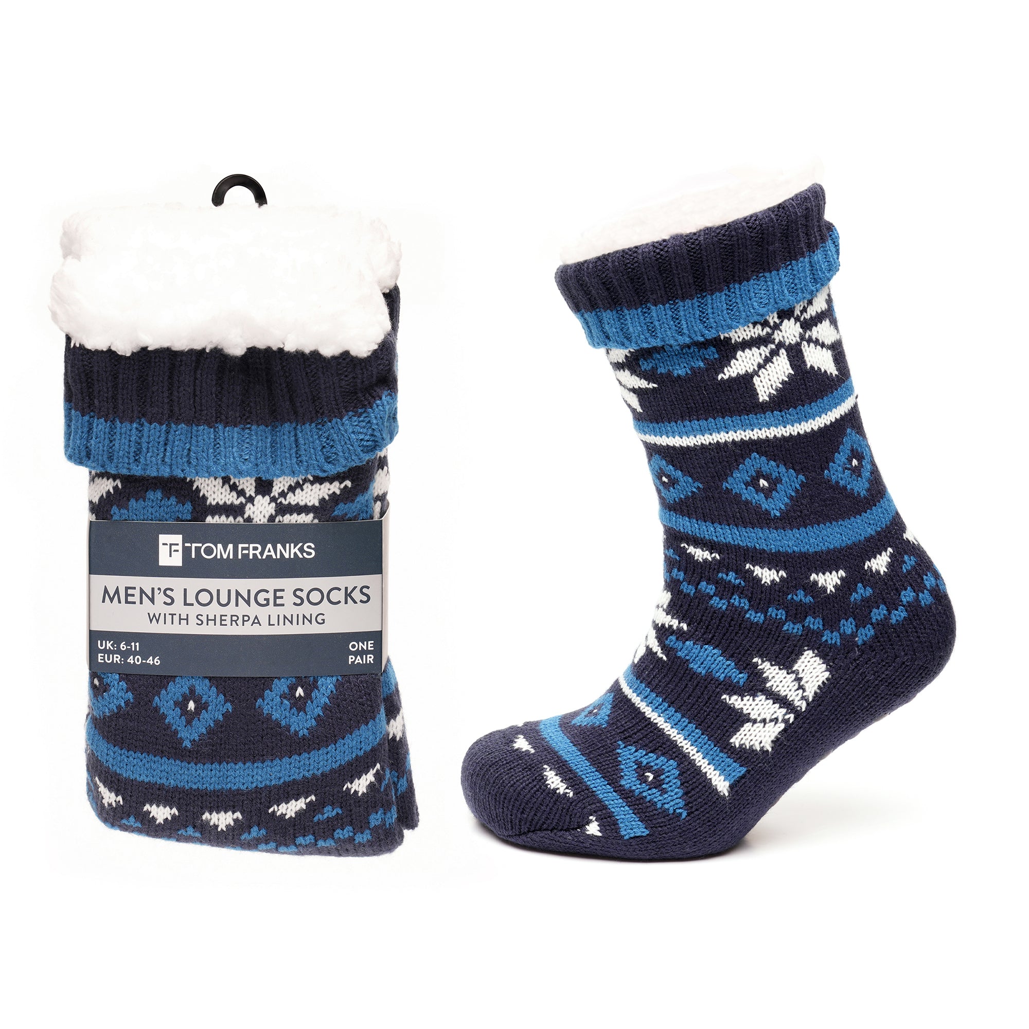 Tom Franks 1 Pair Chunky Knit Sherpa Slipper Socks