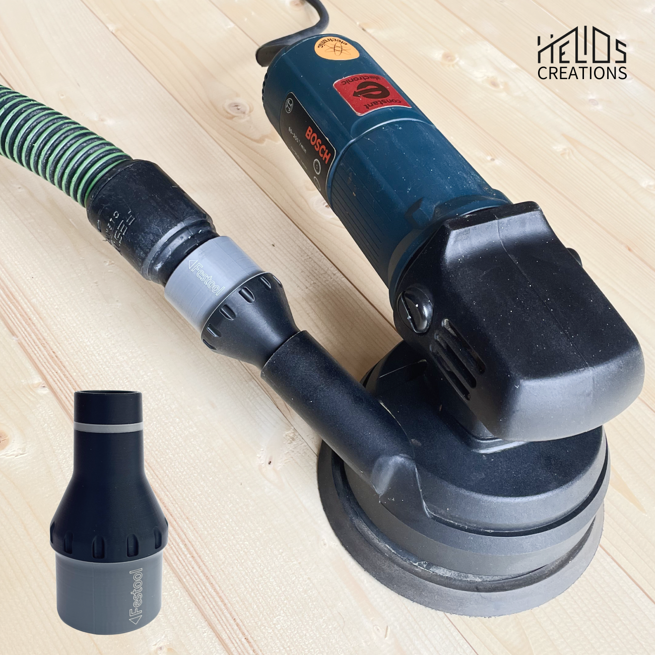 Dust Adapter for Bosch Sanders and Routers – Compatible with Festool Extractors