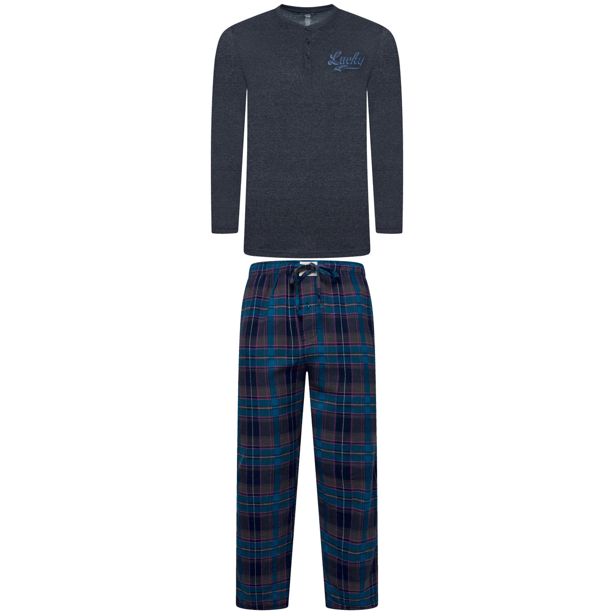 Lucky Brand Henley & Flannel Pant Pyjama Set