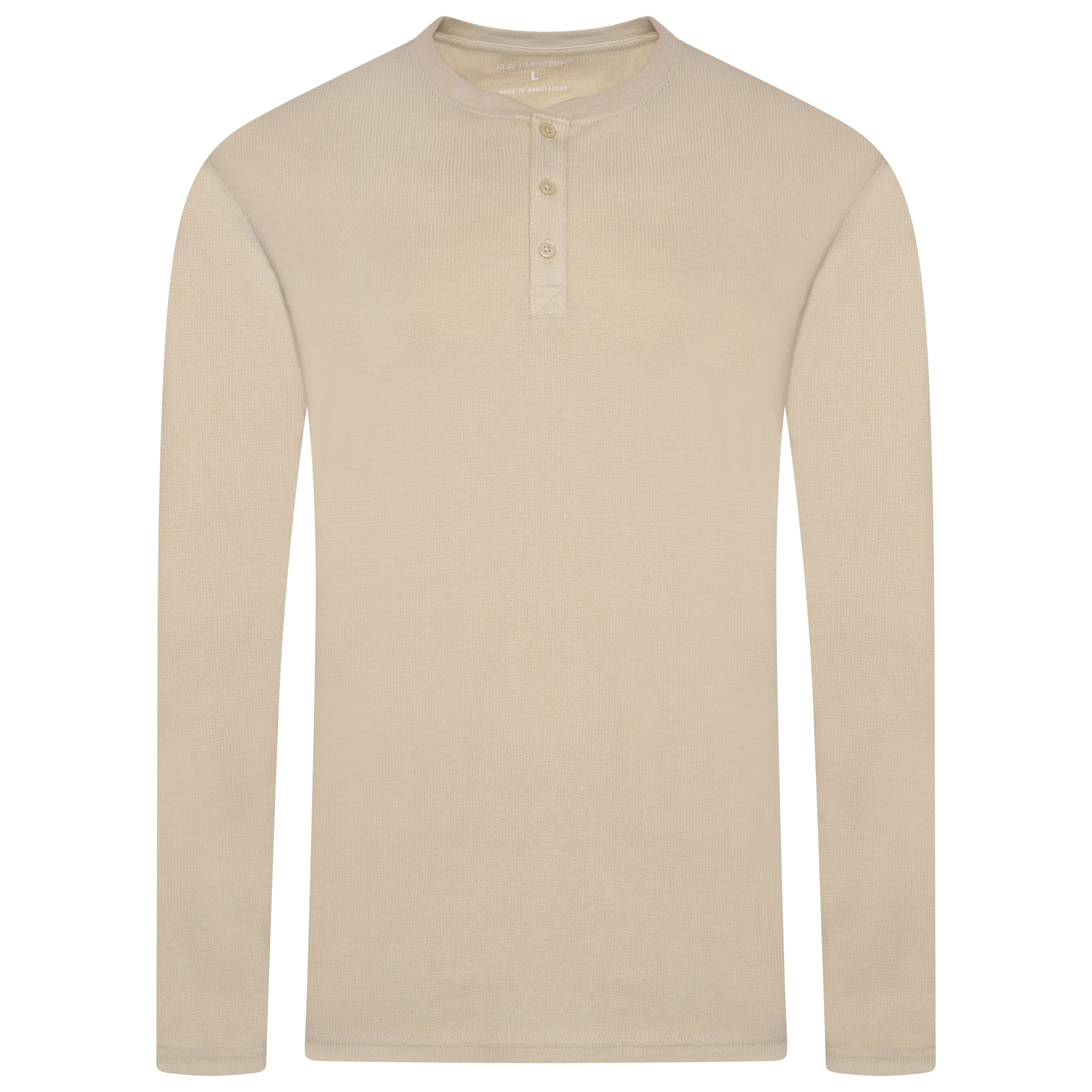 Henley Waffle Knit Long Sleeve Top