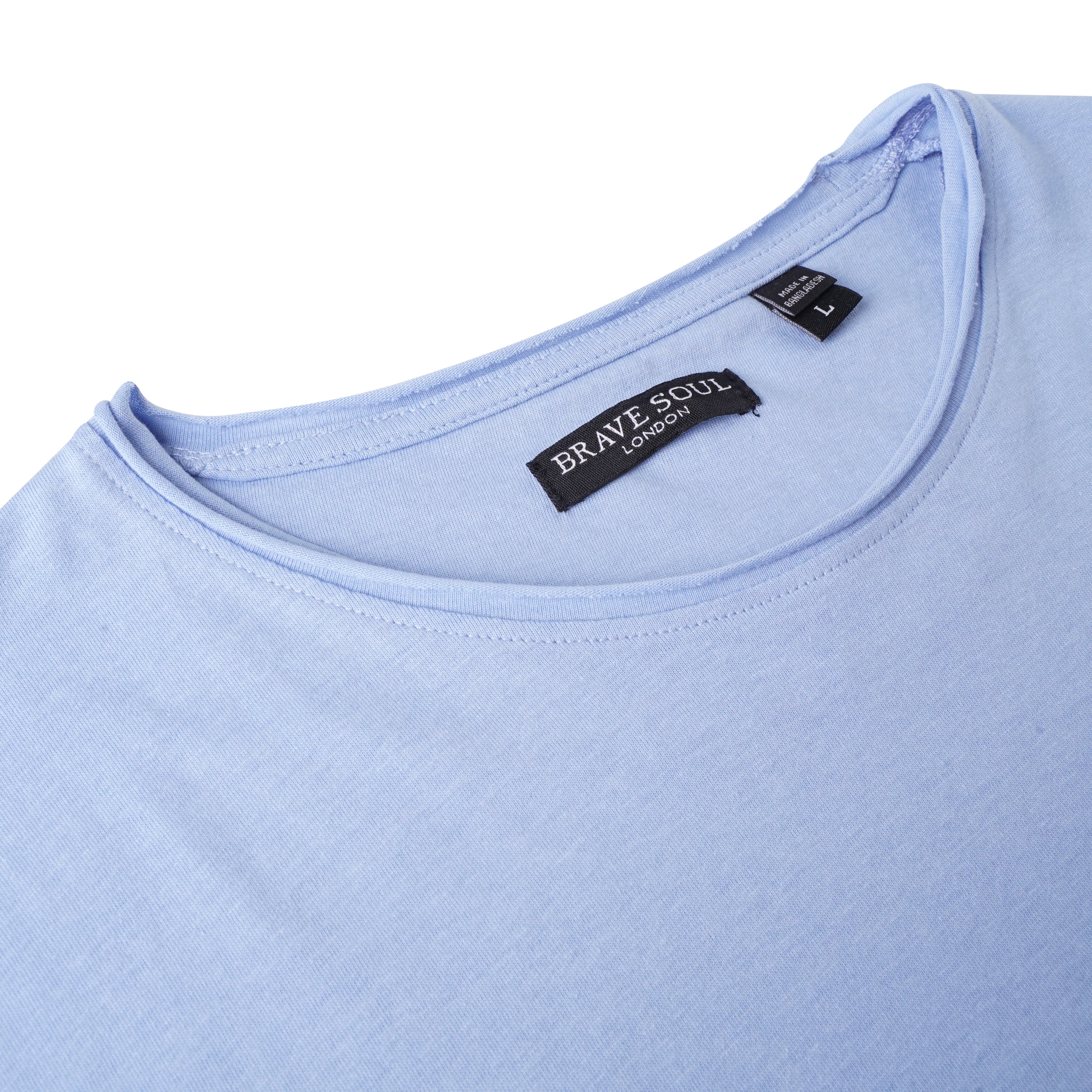 Brave Soul Fresher Raw Edge Cotton T-Shirt