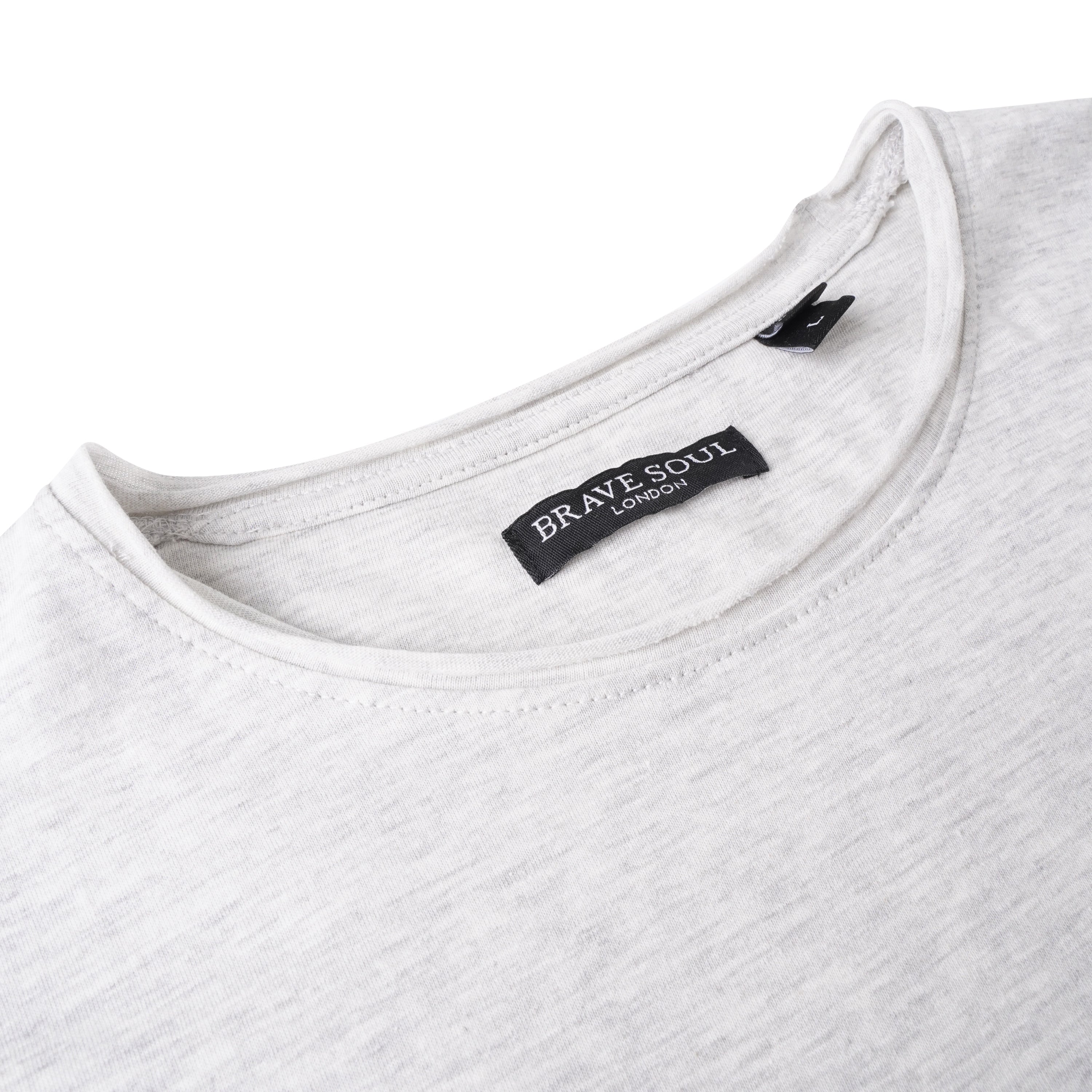 Brave Soul Fresher Raw Edge Cotton T-Shirt