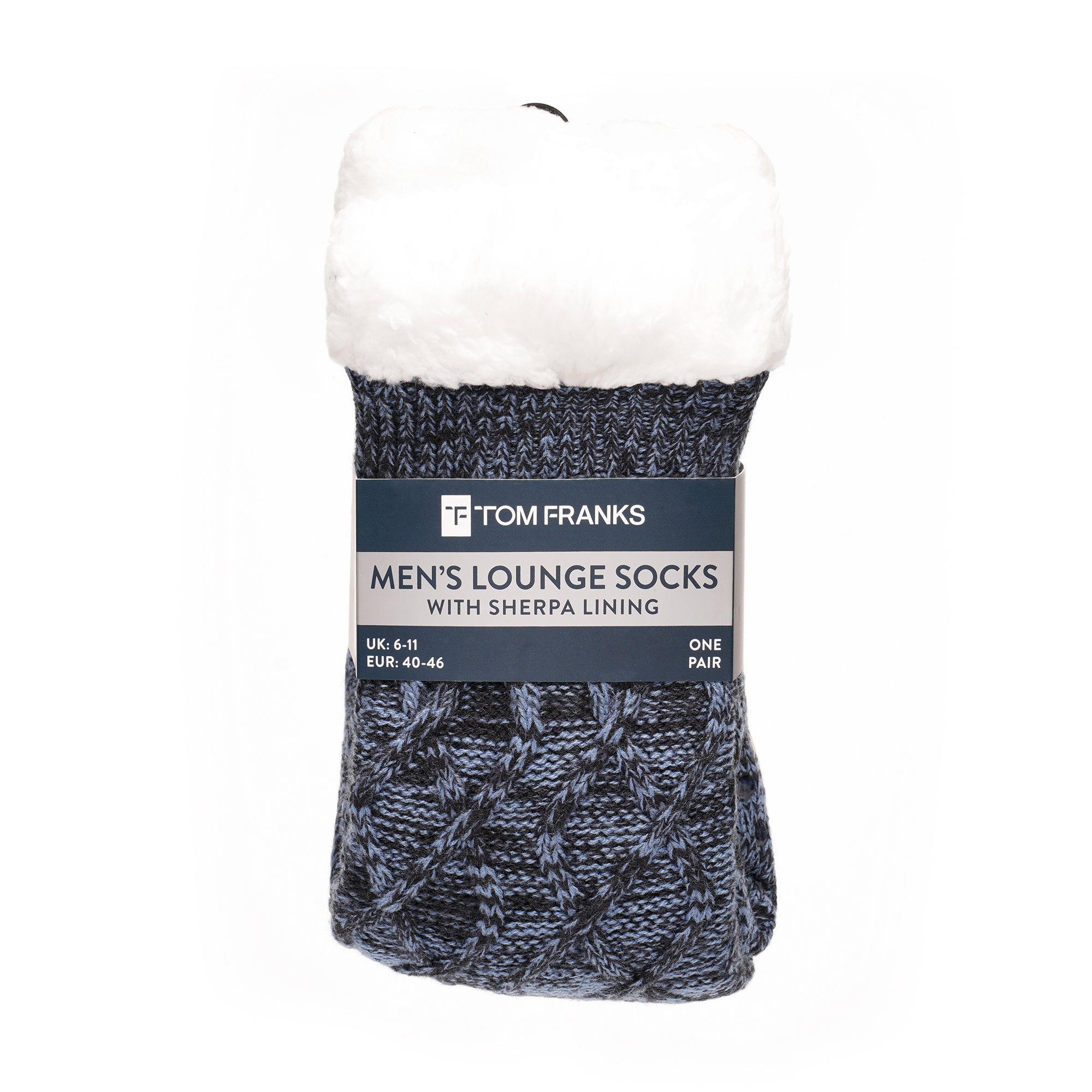 Tom Franks 1 Pair Chunky Knit Sherpa Slipper Socks