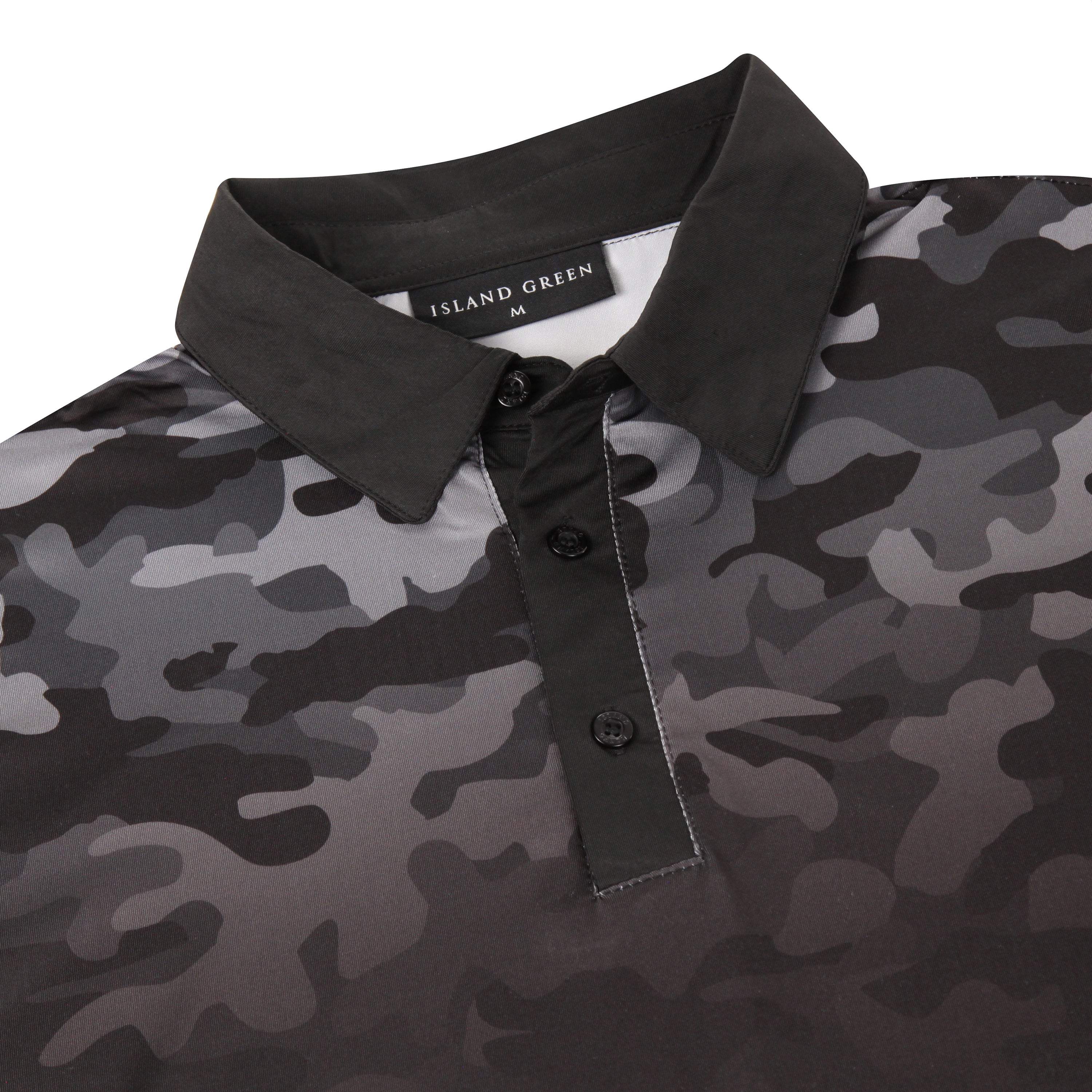 Island Green Camo Print Golf Sport Polo Shirt