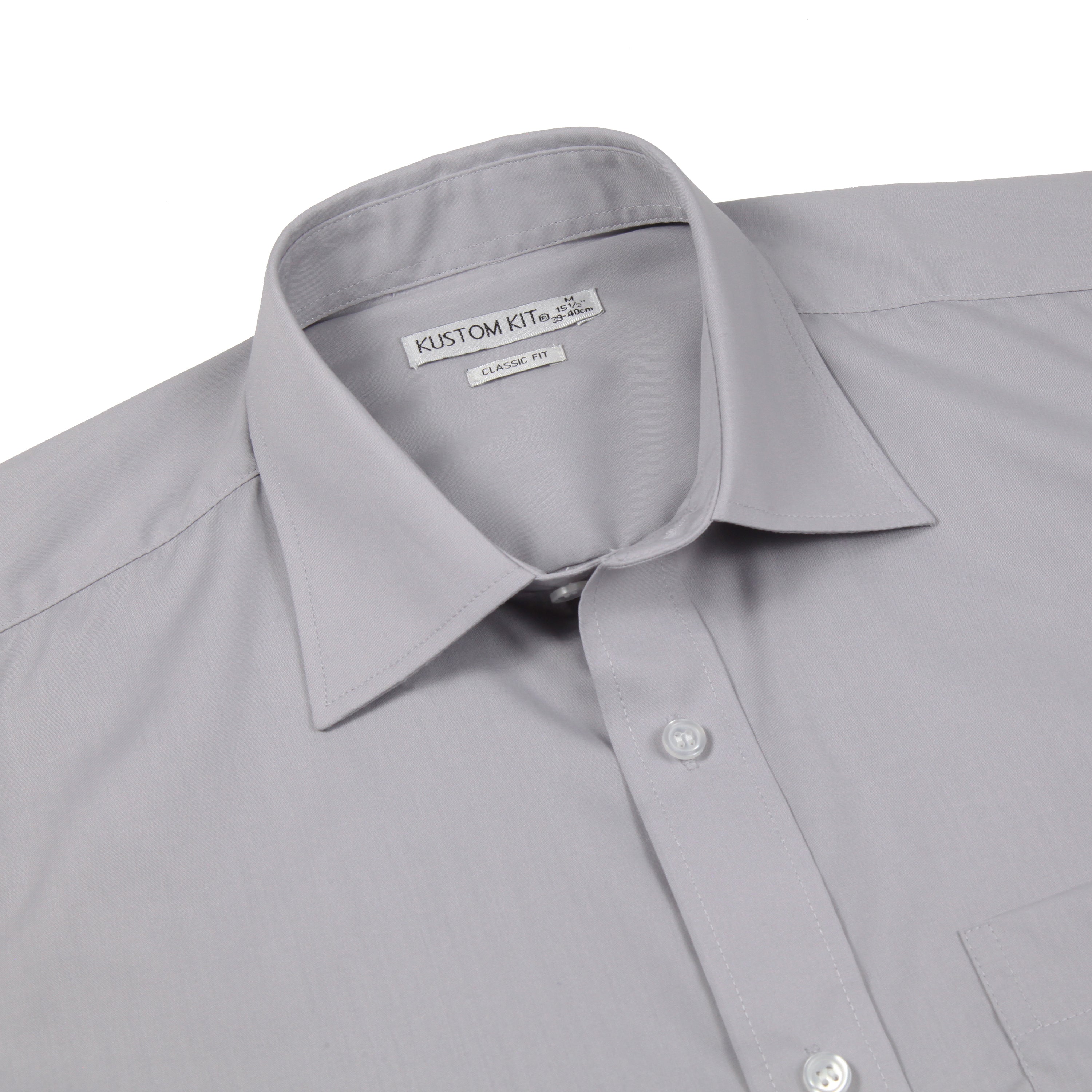 Kustom Kit Long Sleeve Button Up Poplin Shirt