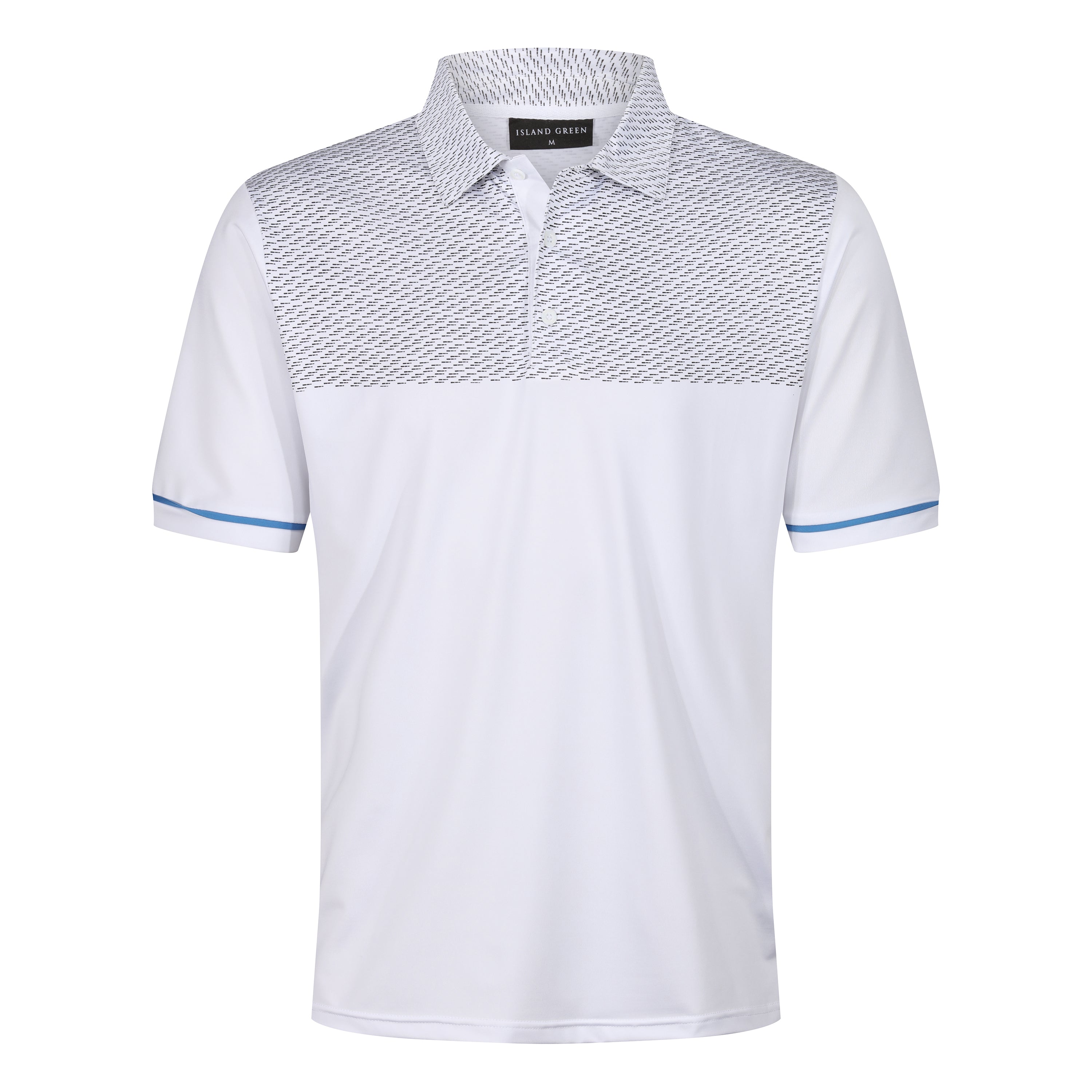 Island Green Dash Print Golf Sport Polo Shirt