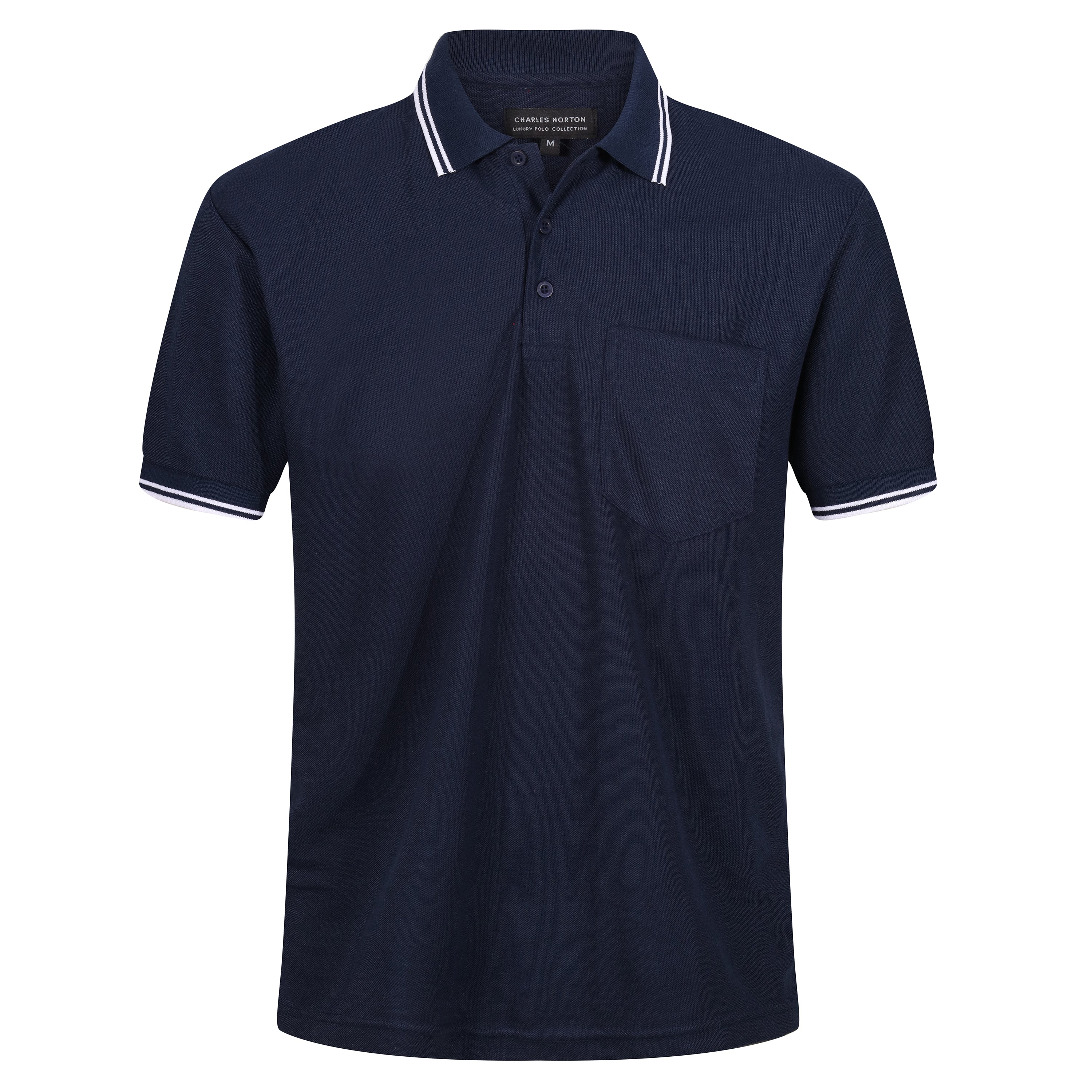 Charles Norton Casual Tipped Polo Shirt