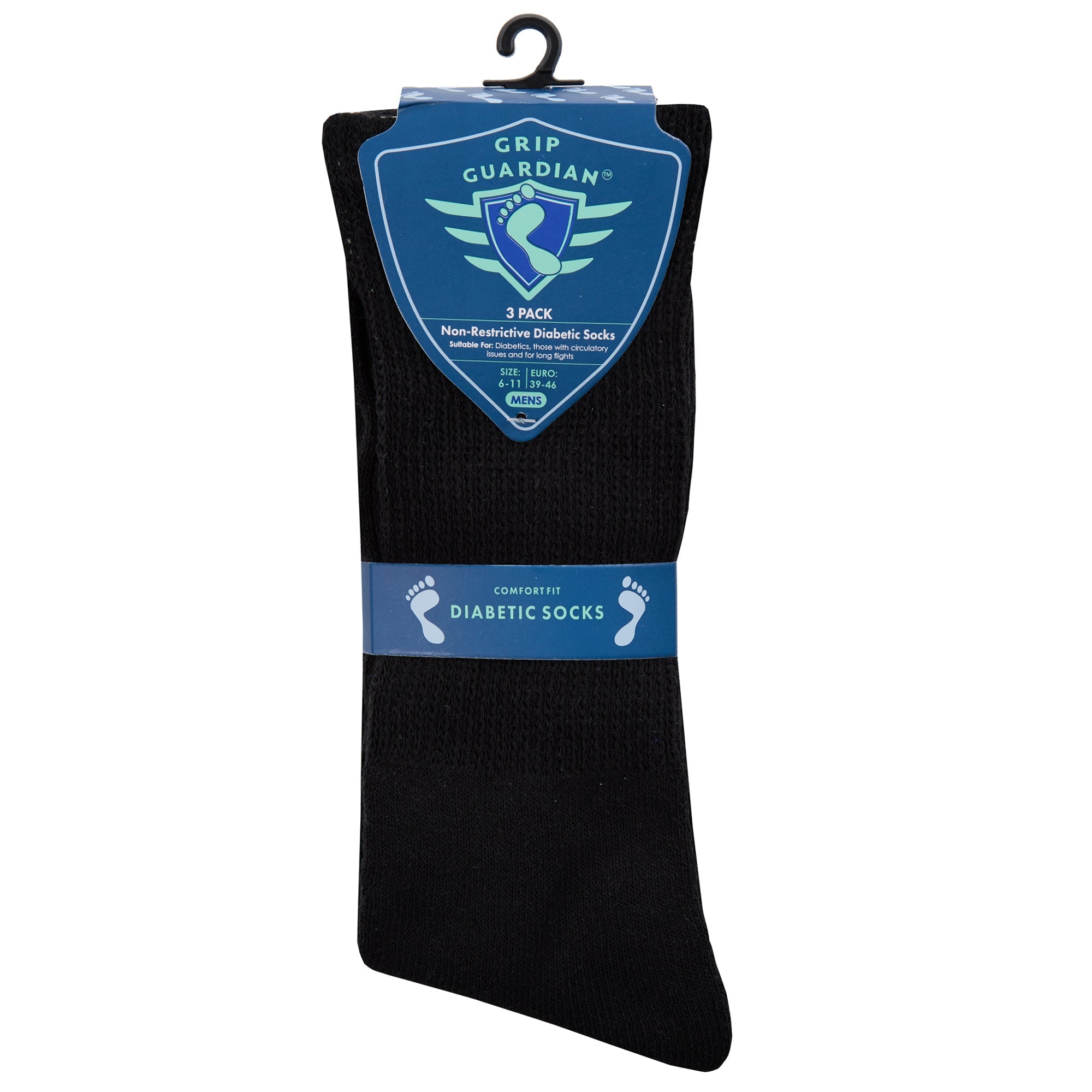 Grip Guardian 3 Pairs Non-Restrictive Diabetic Socks