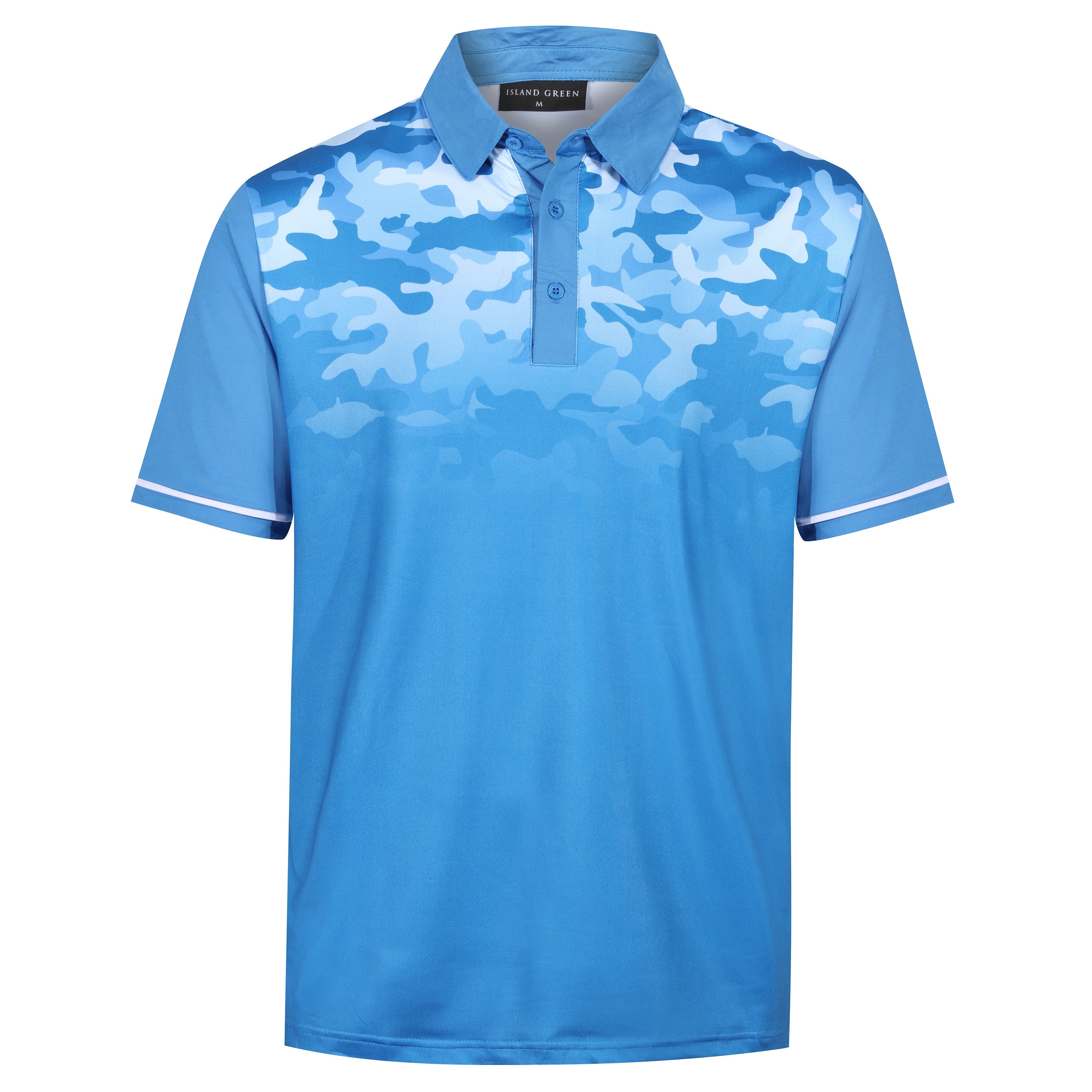 Island Green Camo Print Golf Sport Polo Shirt