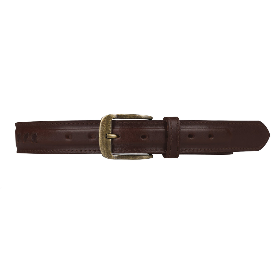 Outback 1.25" Wide Cross Stitch Full Grain Leather Belt