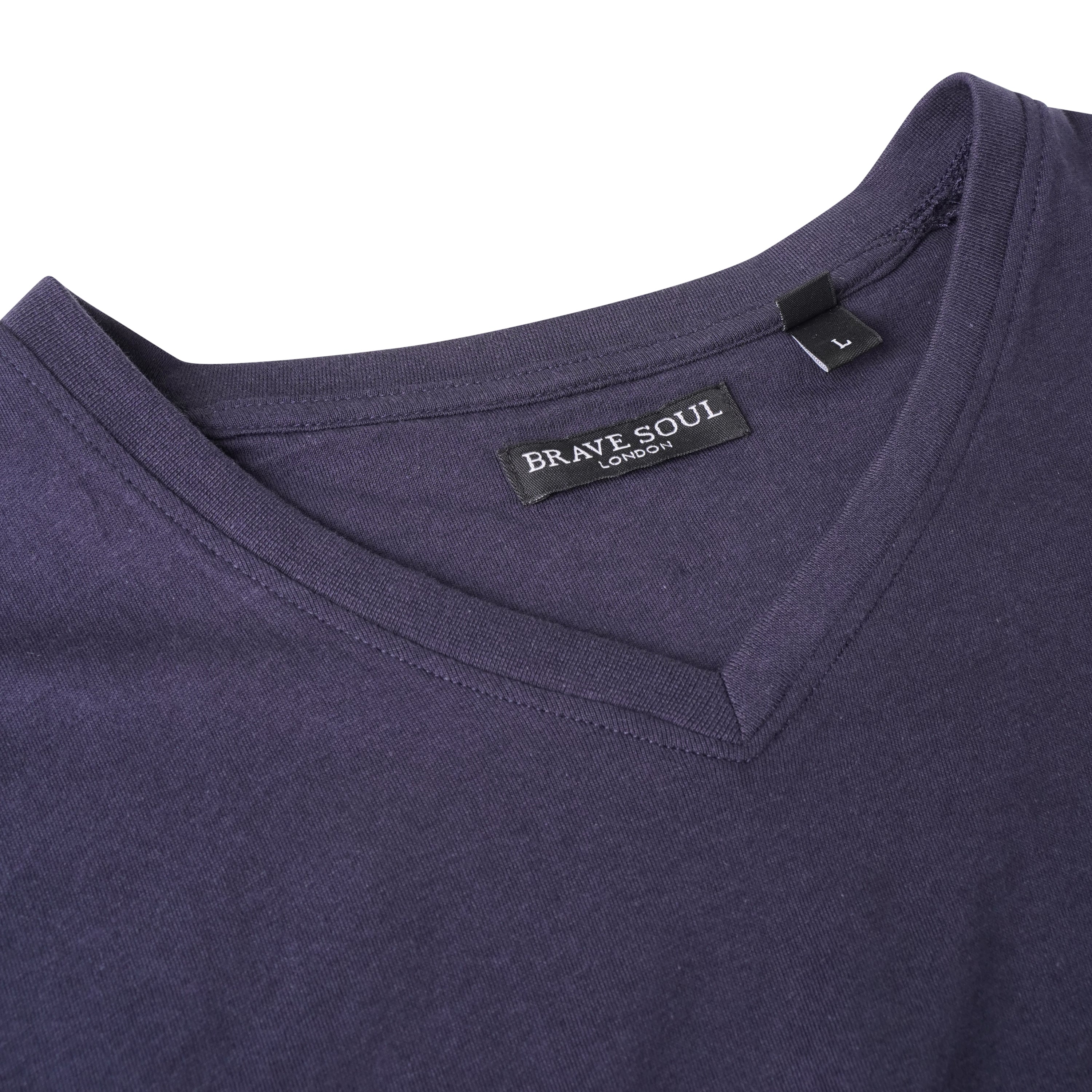 Brave Soul Saint Cotton V Neck T-Shirt