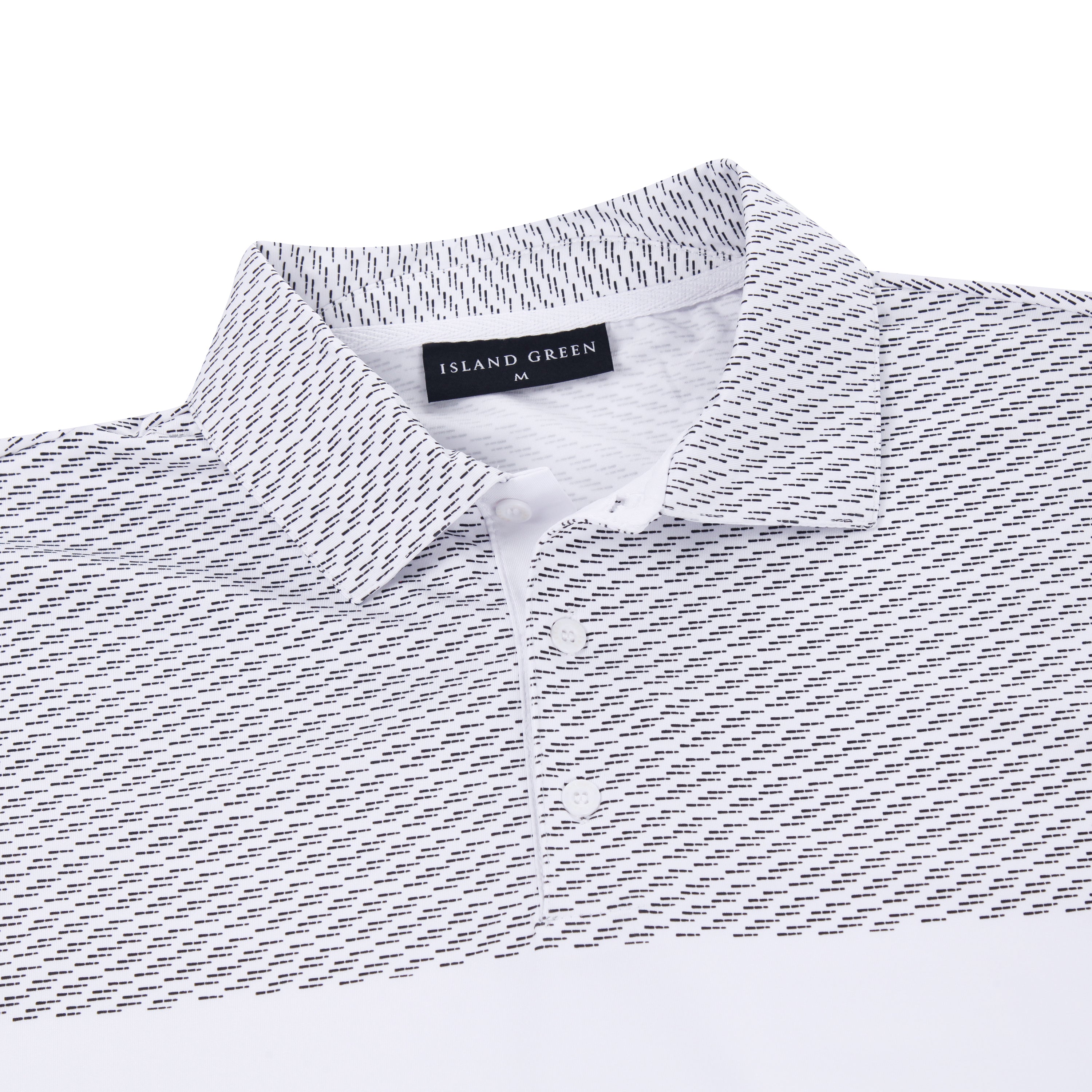 Island Green Dash Print Golf Sport Polo Shirt
