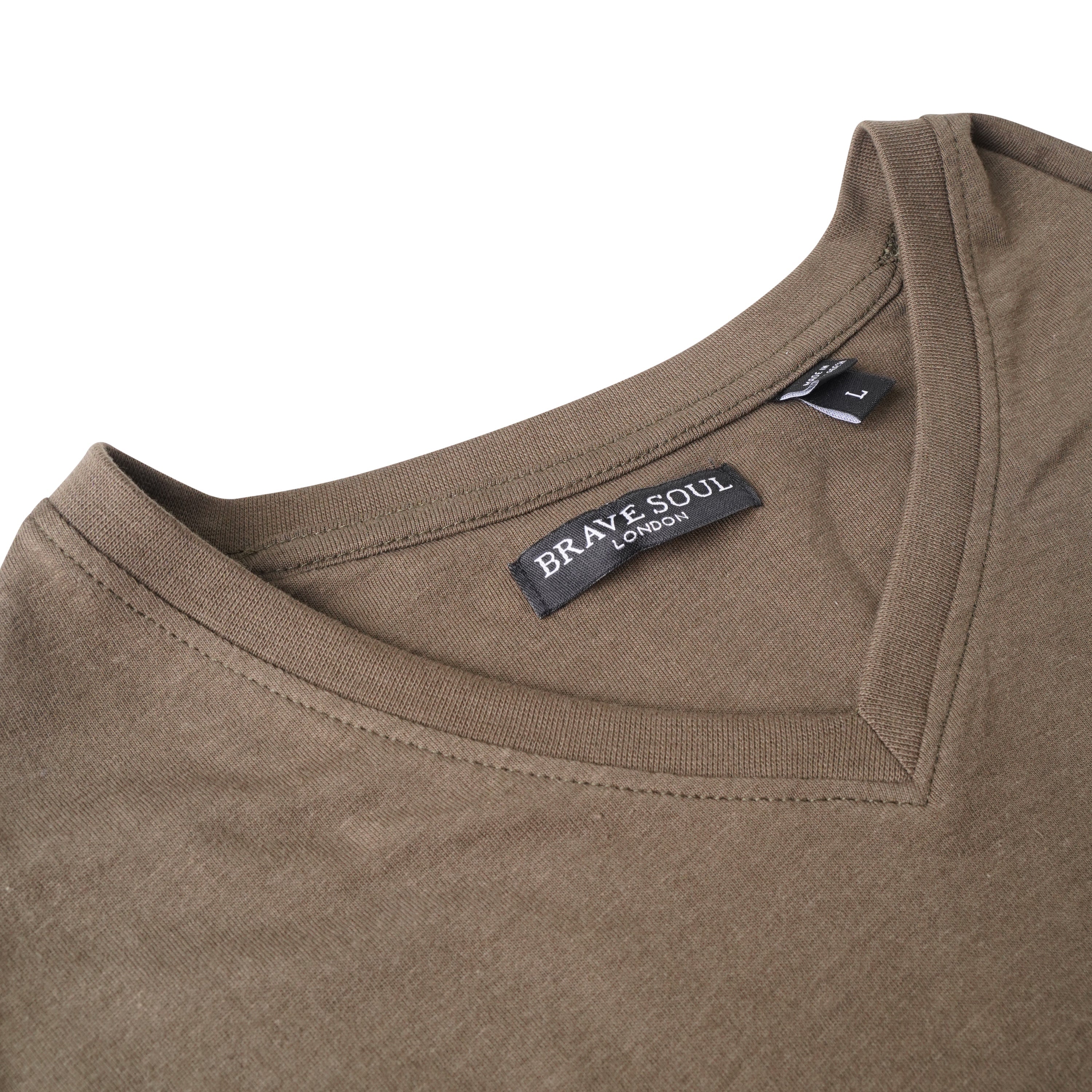Brave Soul Saint Cotton V Neck T-Shirt
