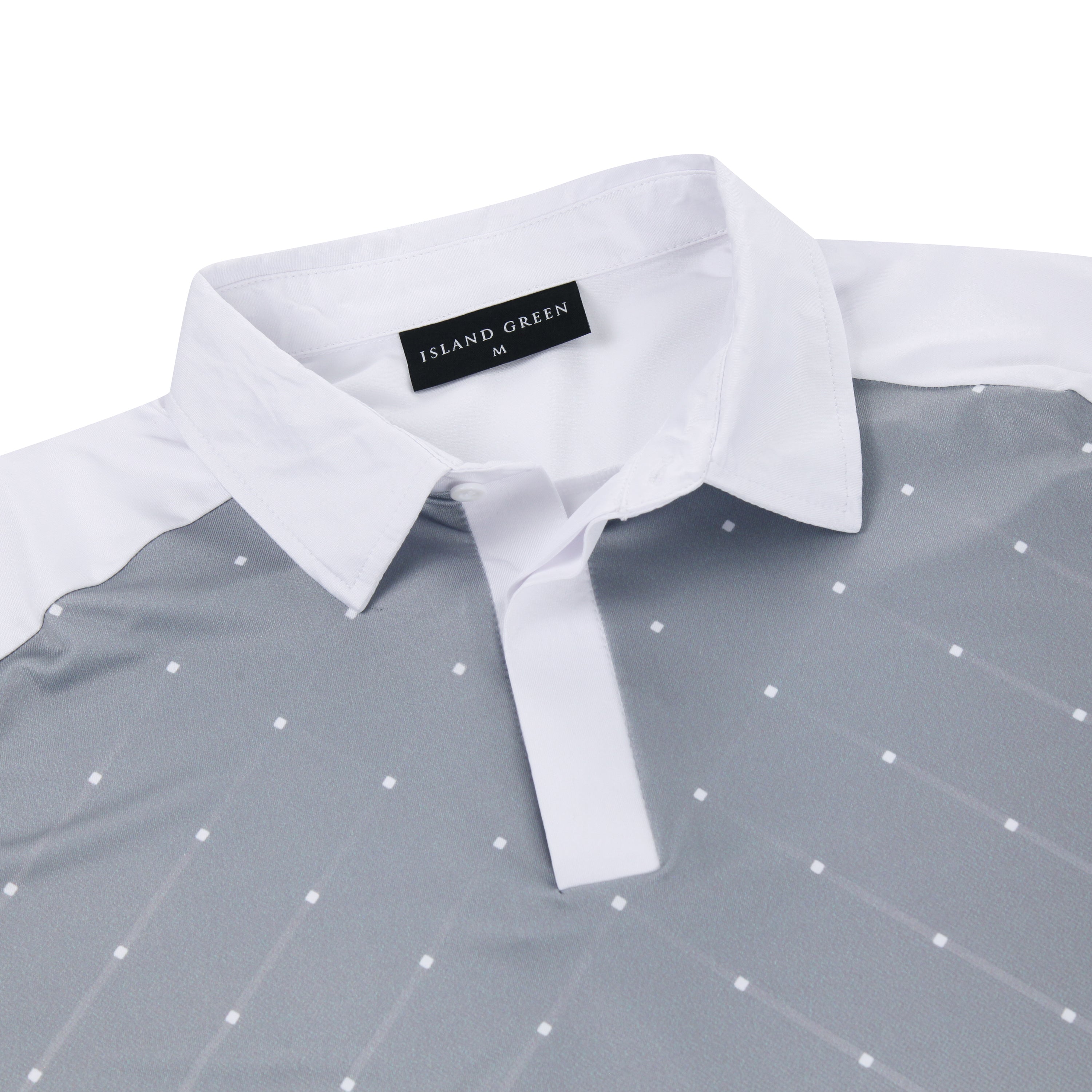 Island Green Geometric Print Golf Sport Polo Shirt