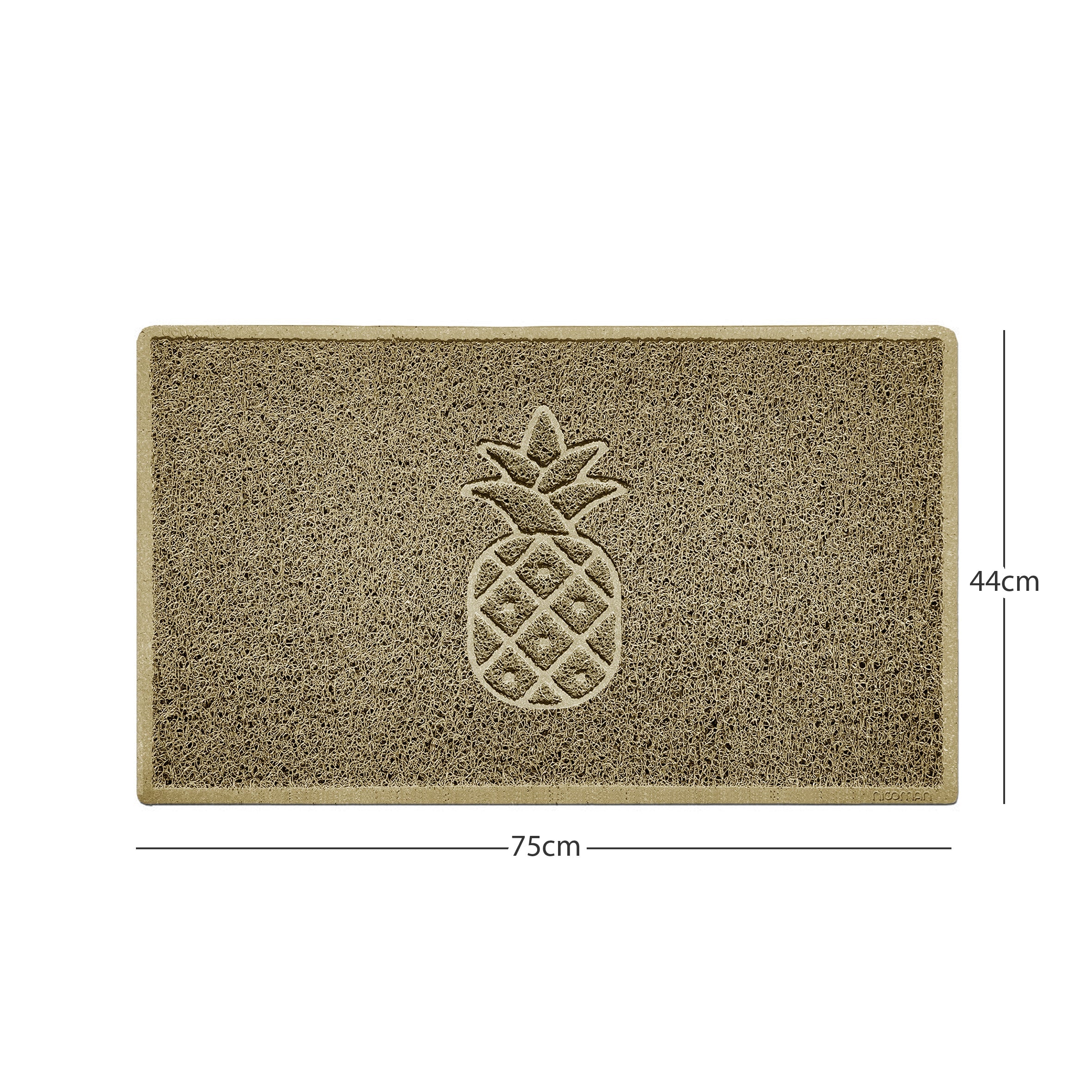Embossed Pineapple Grey Spaghetti Door Mat