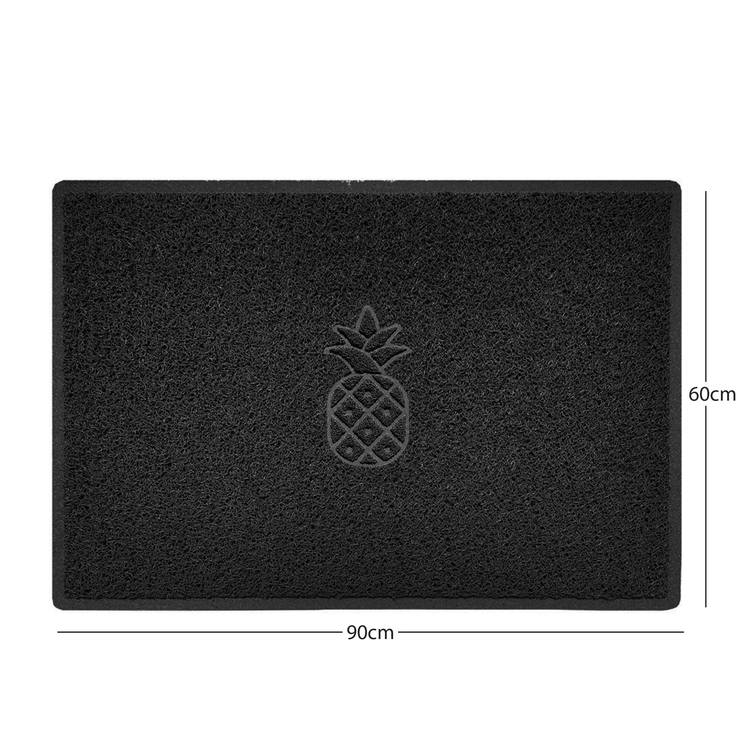 Embossed Pineapple Grey Spaghetti Door Mat
