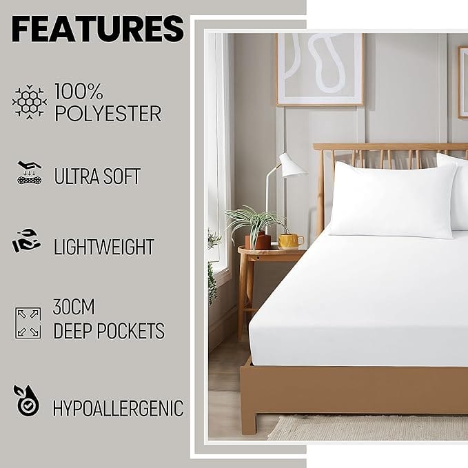 Plain Dye Luxurious Super Soft Fitted Sheets Easy Care Bed Linen Sets Multiple Colours Single Double King 3/4 Sizes by OLIVIA ROCCO