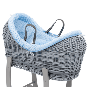 Pod Blue Dimple Moses Basket Bedding Set