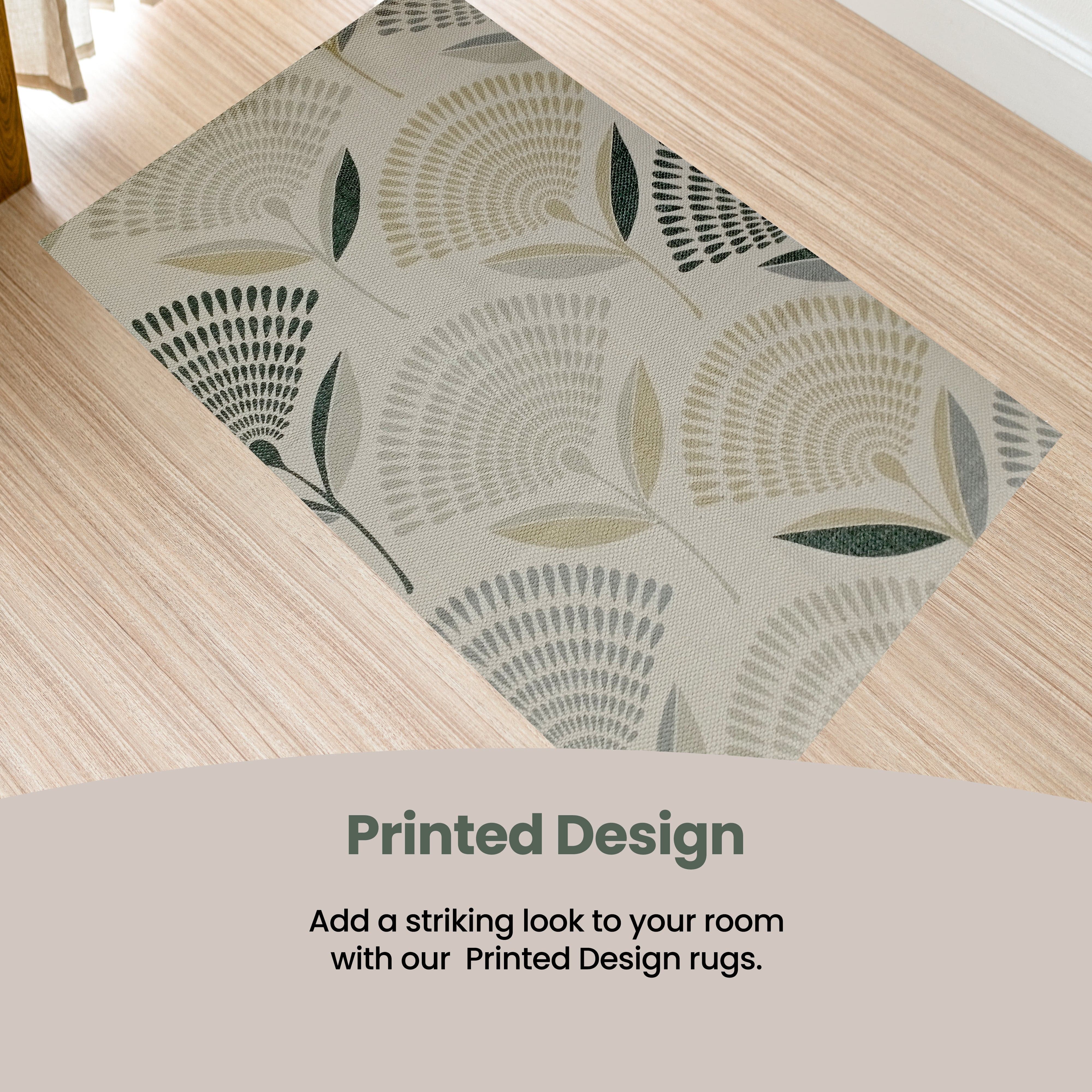 Printed Rug Linnea Design Modern Non-Slip Soft Durable Floor Rug for Living Room Bedroom Office by OLIVIA ROCCO