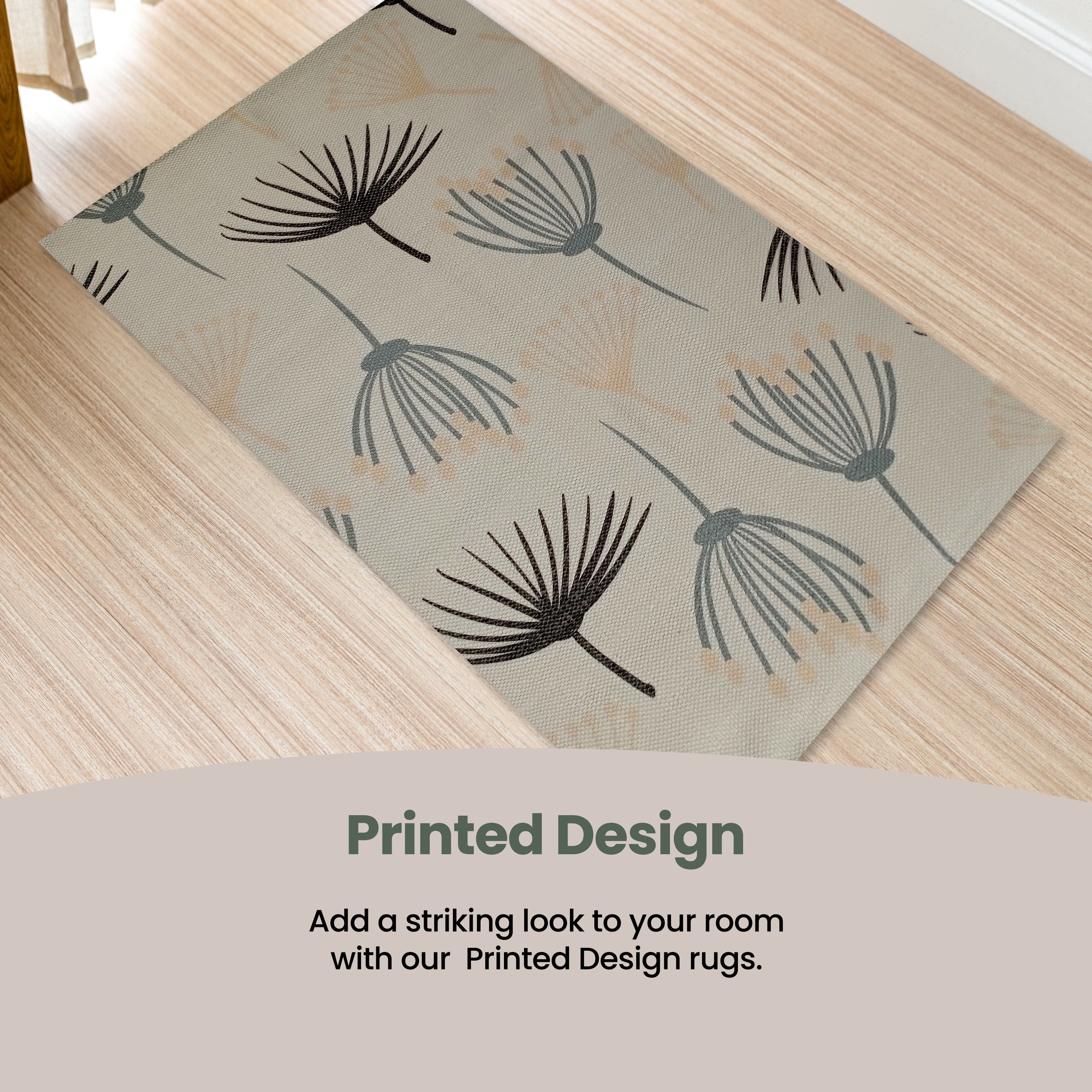 Printed Rug Nina Design Modern Non-Slip Soft Durable Floor Rug for Living Room Bedroom Office by OLIVIA ROCCO