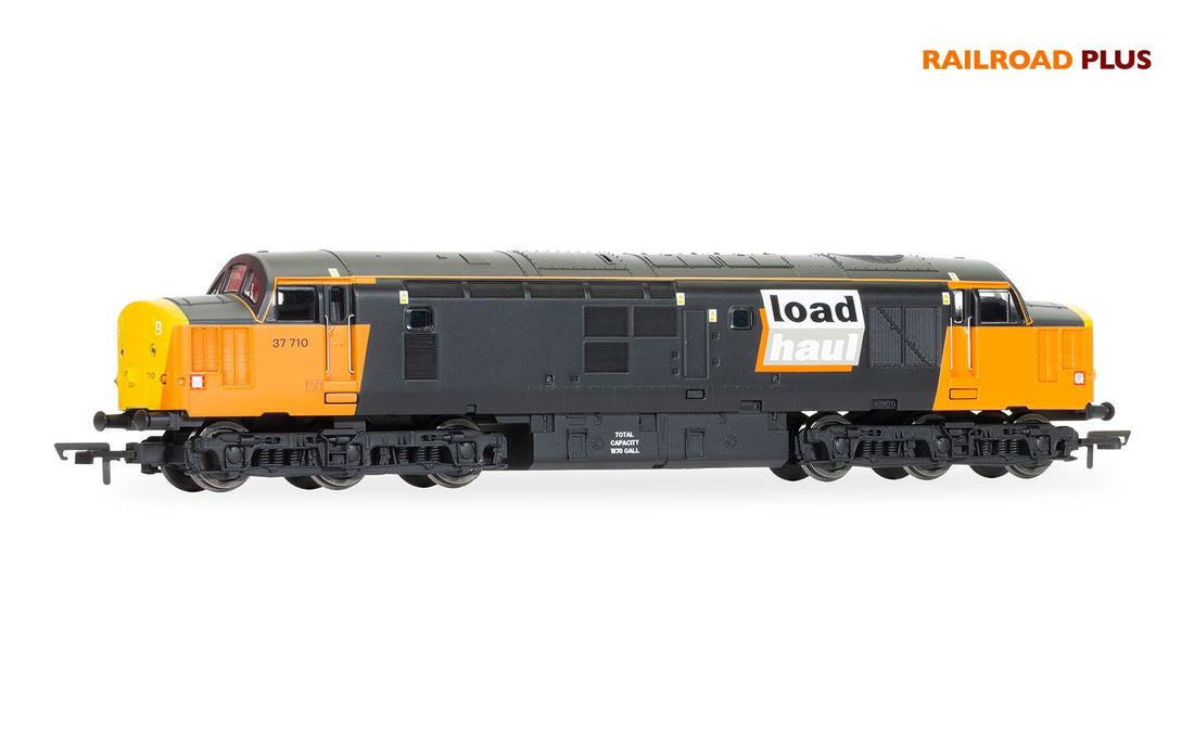 Hornby R30188 Railroad Plus Loadhaul, Class 37, Co-Co, 37710 Diesel Locomotive - Era 8