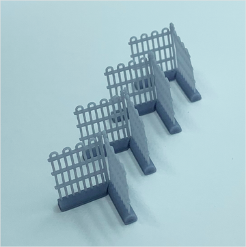 OO Scale | Ready to Paint | Metal Railings - Loop Top - Corner (8 piece)
