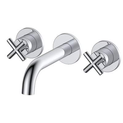 3 Hole Wall Mounted Basin Mixer Tap
