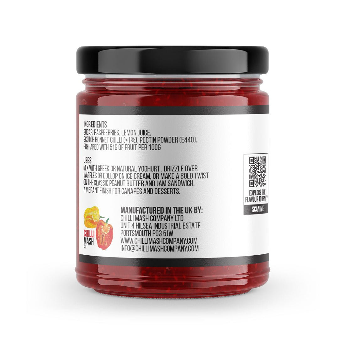 Raspberry Chilli Jam | 190g | Chilli Mash Company | Fruity Fire