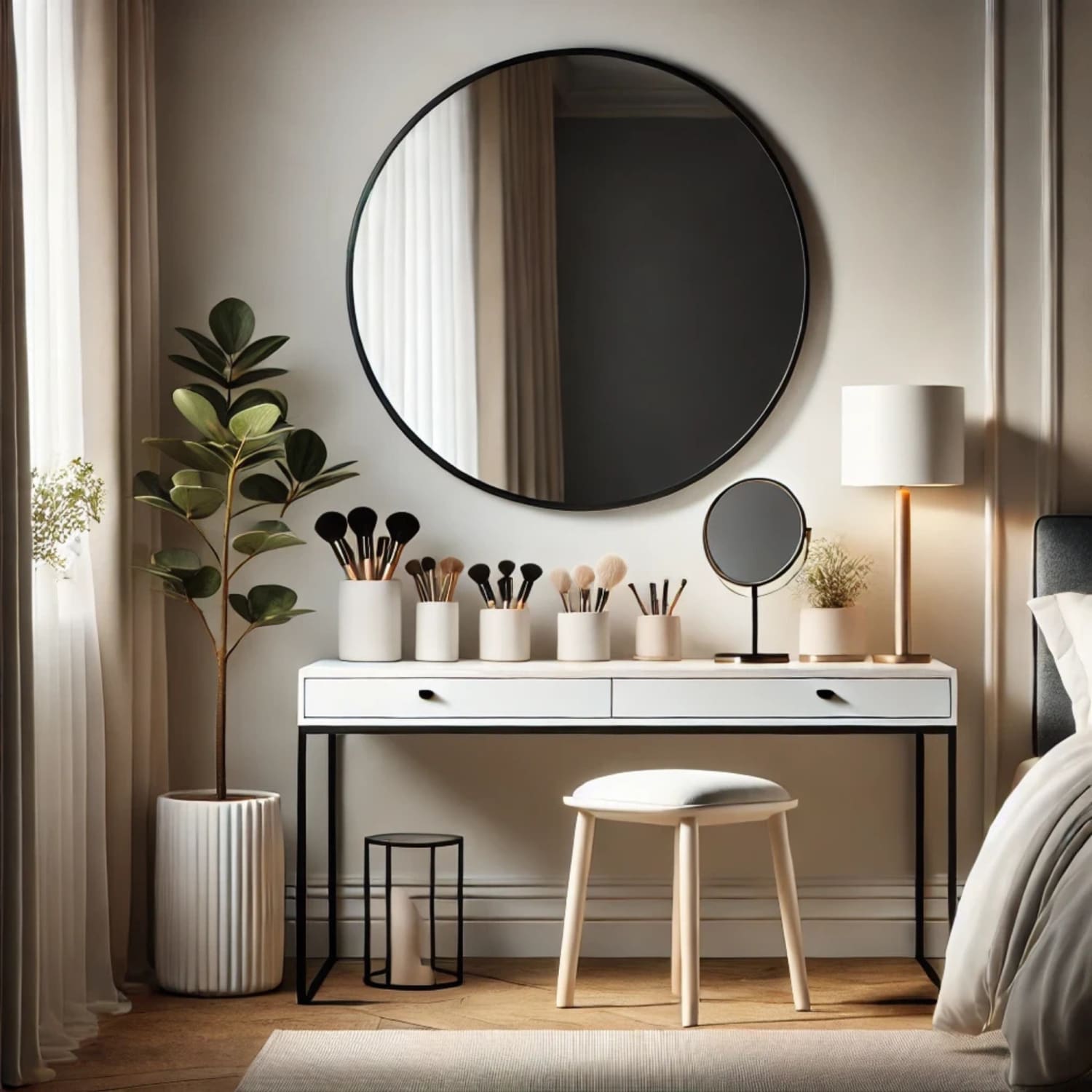 Rei - Large Round Black Metal Circle Mirror - 90cm x 90cm