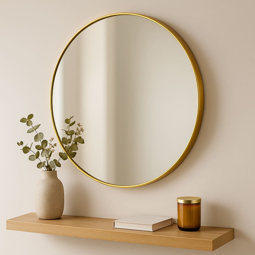 Rei - Round Gold Metal Circle Mirror - 70cm x 70cm