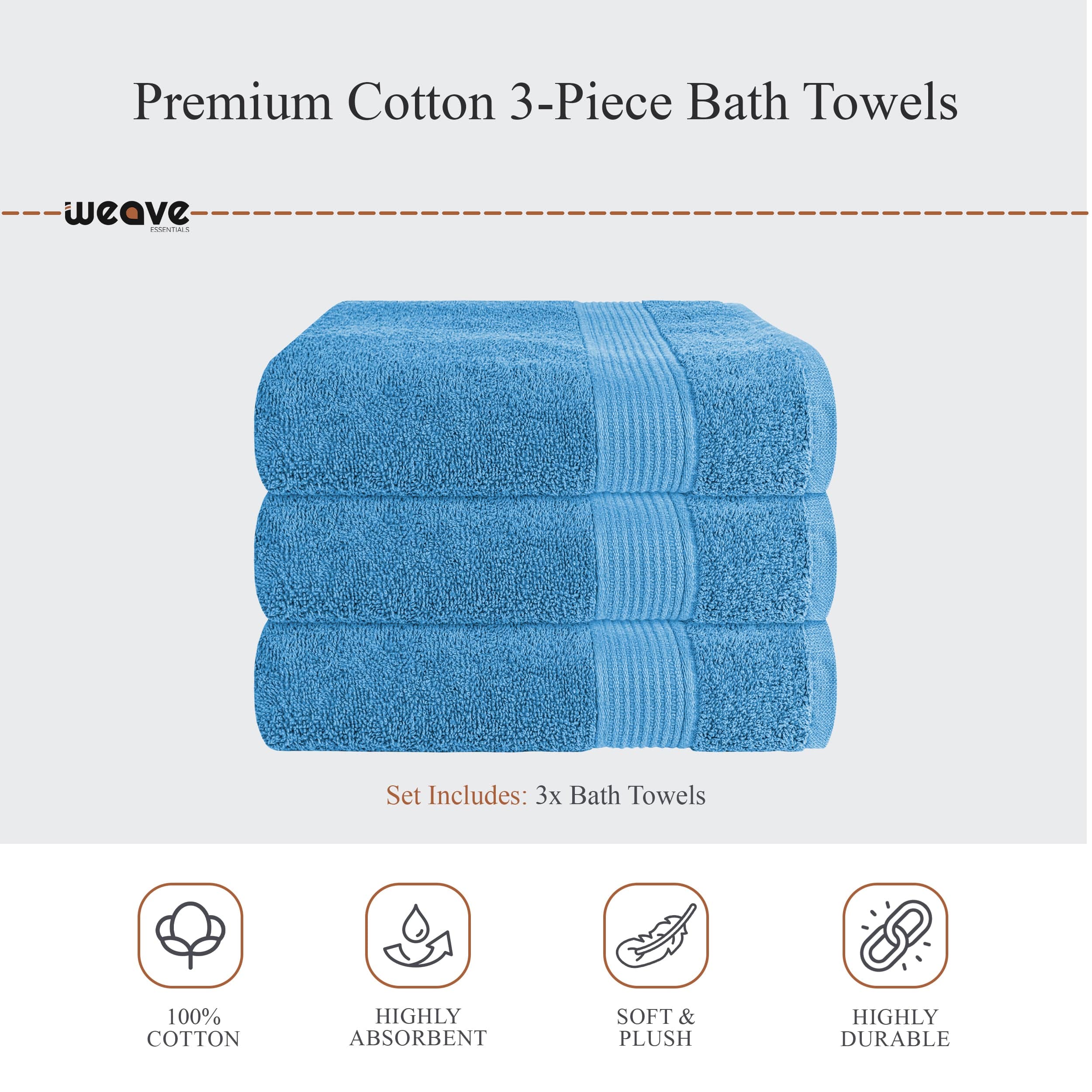 Rhodes Towel Aqua 100% Cotton Hotel Quality Soft Super Absorbent Hand Bath Towels, Sheets & Face Cloths by OLIVIA ROCCO