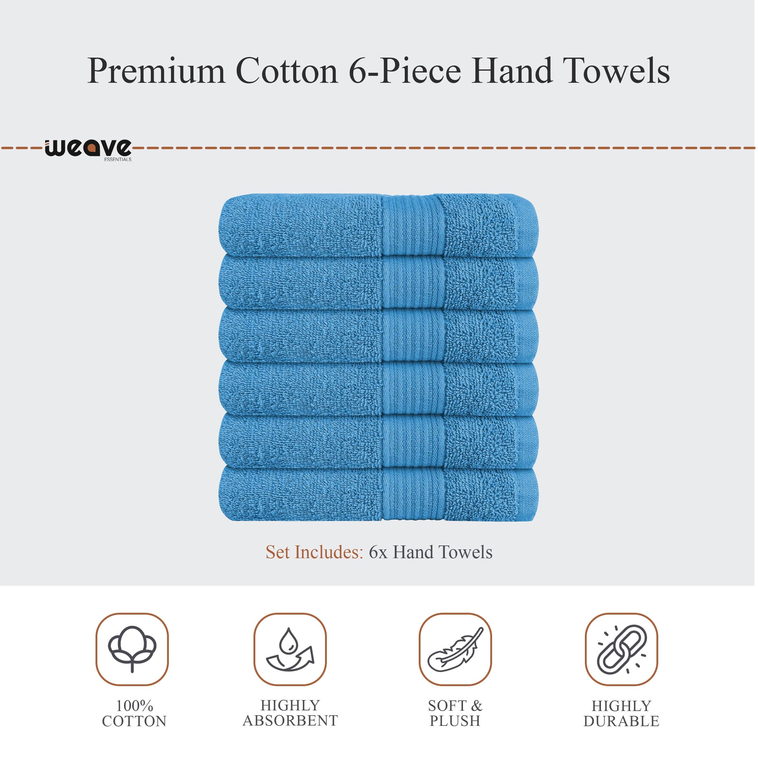 Rhodes Towel Aqua 100% Cotton Hotel Quality Soft Super Absorbent Hand Bath Towels, Sheets & Face Cloths by OLIVIA ROCCO