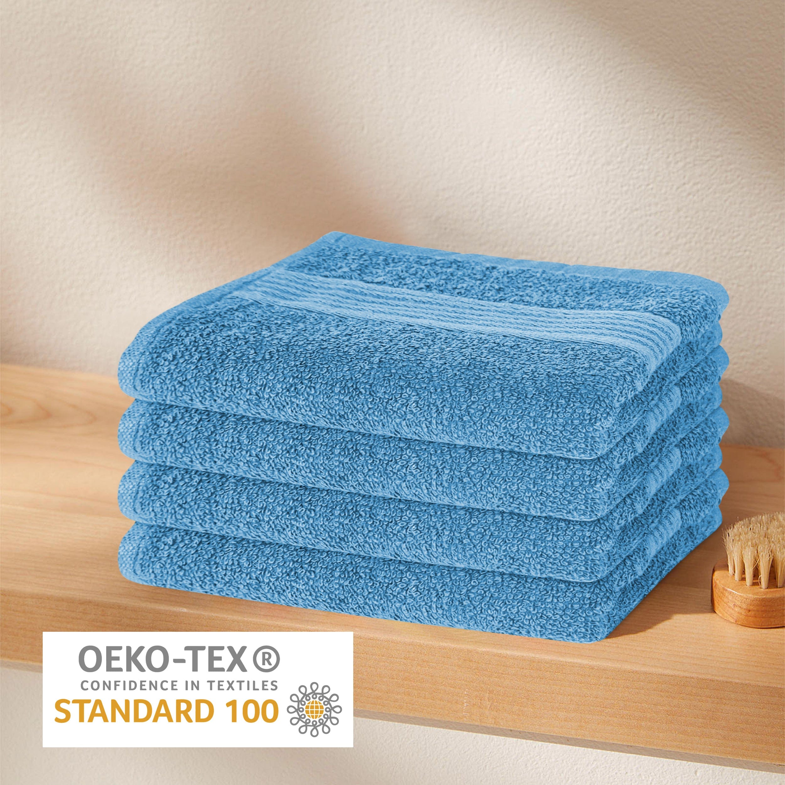 Rhodes Towel Aqua 100% Cotton Hotel Quality Soft Super Absorbent Hand Bath Towels, Sheets & Face Cloths by OLIVIA ROCCO