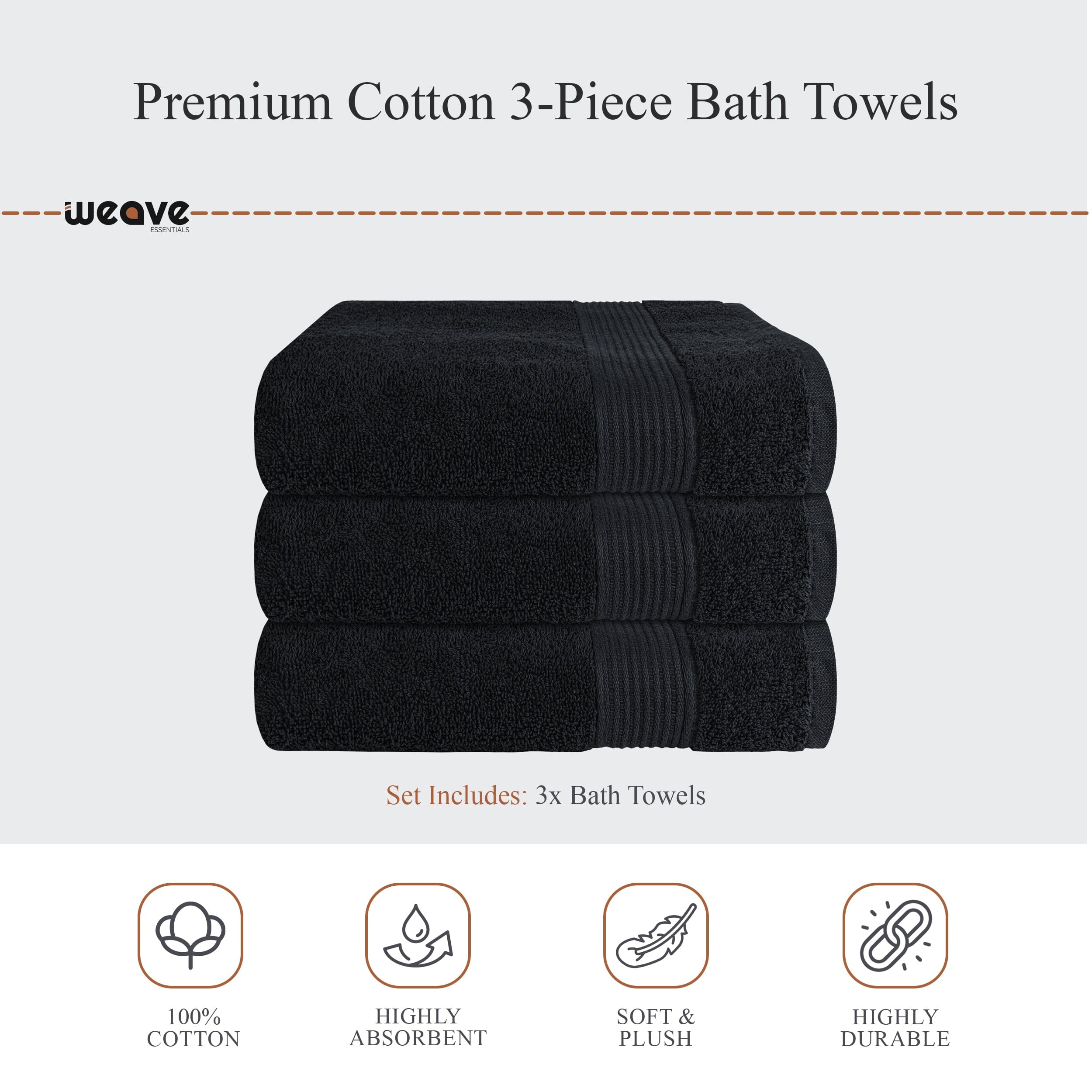 Rhodes Towel Black 100% Cotton Hotel Quality Soft Super Absorbent Hand Bath Towels, Sheets & Face Cloths by OLIVIA ROCCO