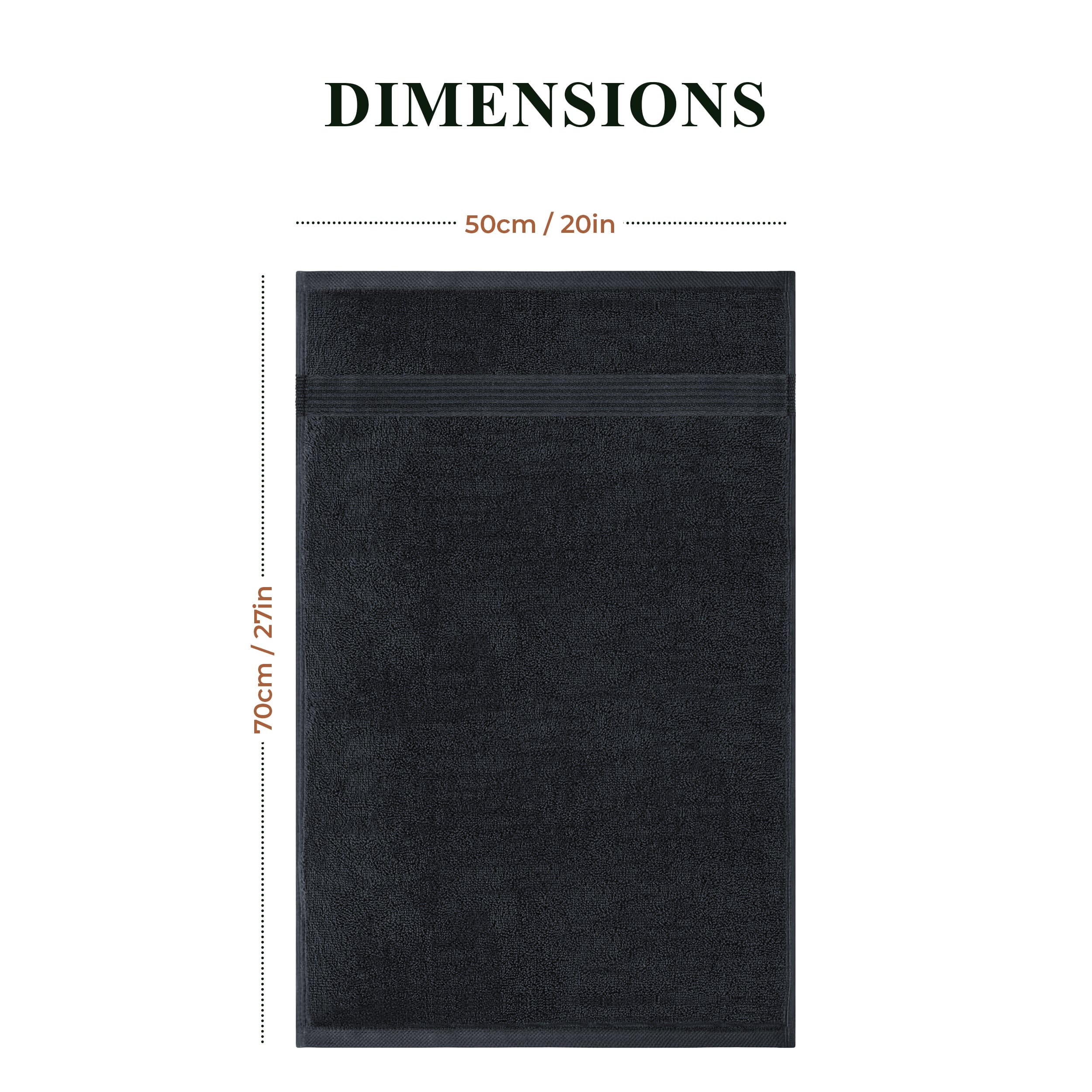 Rhodes Towel Black 100% Cotton Hotel Quality Soft Super Absorbent Hand Bath Towels, Sheets & Face Cloths by OLIVIA ROCCO