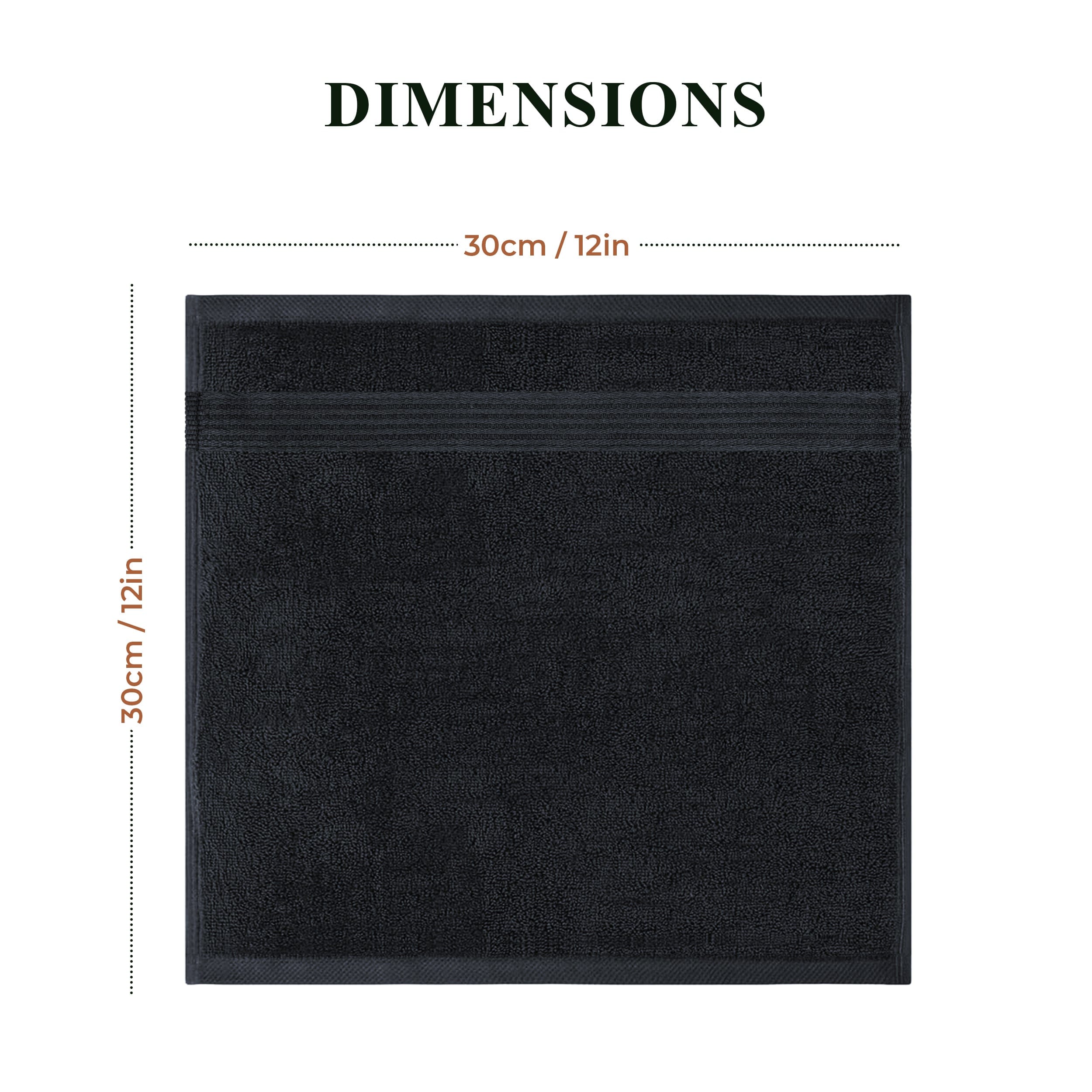 Rhodes Towel Black 100% Cotton Hotel Quality Soft Super Absorbent Hand Bath Towels, Sheets & Face Cloths by OLIVIA ROCCO