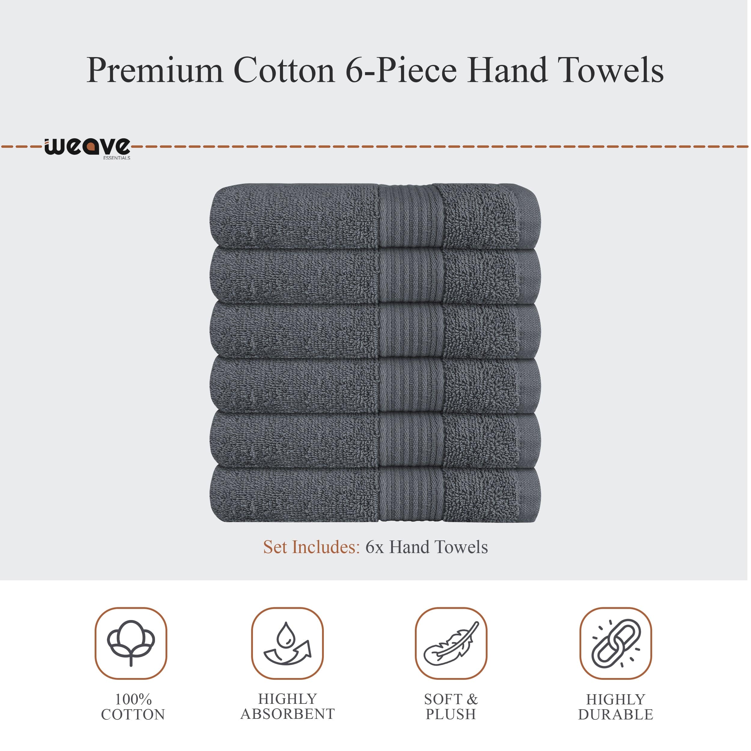 Rhodes Towel Grey 100% Cotton Hotel Quality Soft Super Absorbent Hand Bath Towels, Sheets & Face Cloths by OLIVIA ROCCO