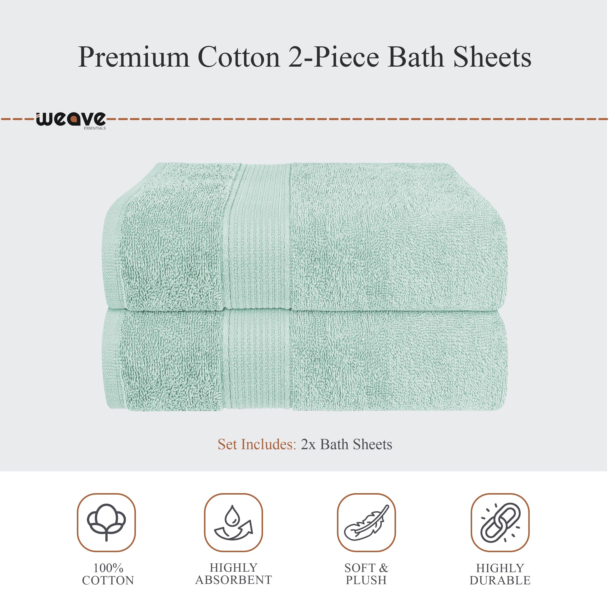 Rhodes Towel Seafoam 100% Cotton Hotel Quality Soft Super Absorbent Hand Bath Towels, Sheets & Face Cloths by OLIVIA ROCCO