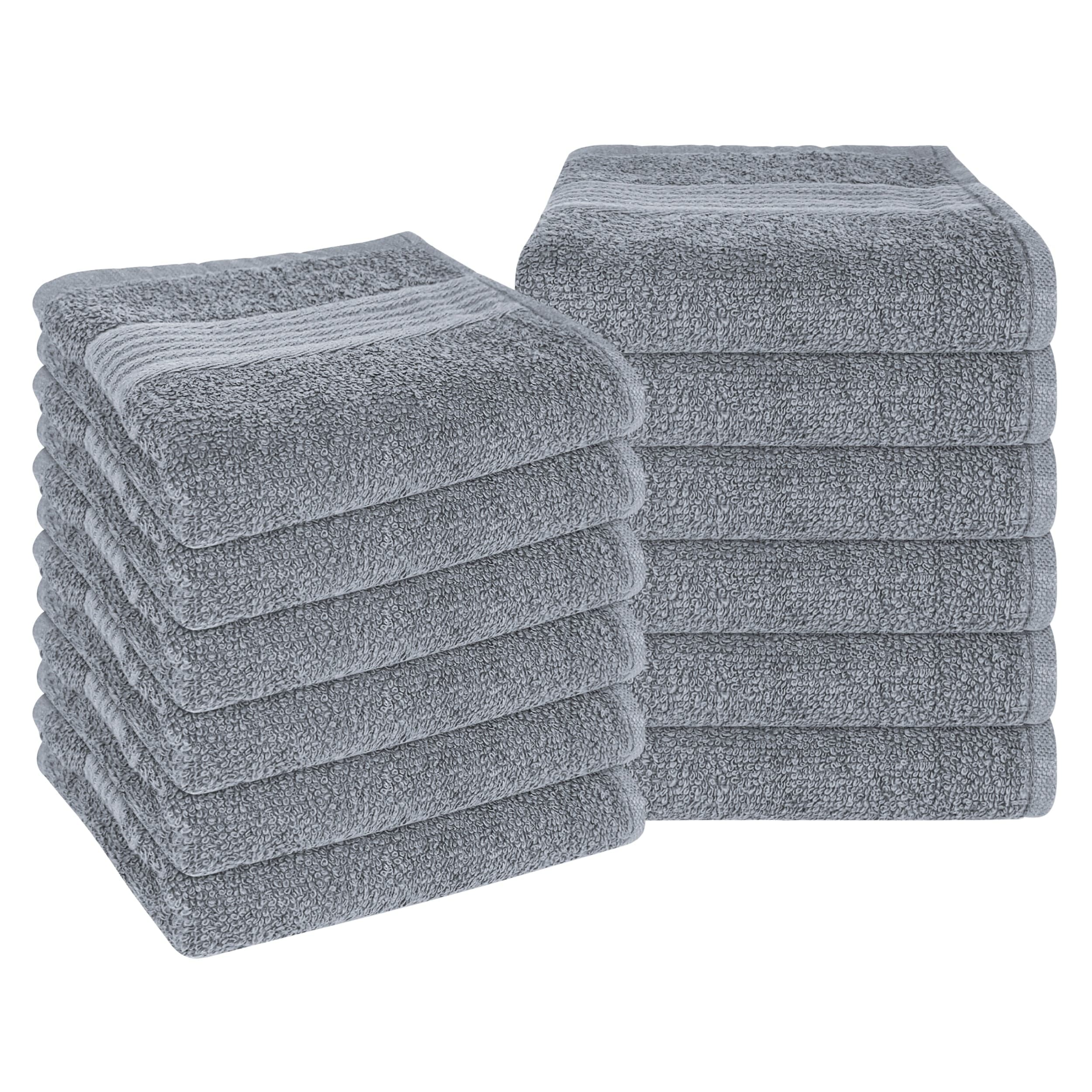 Rhodes Towel Silver 100% Cotton Hotel Quality Soft Super Absorbent Hand Bath Towels, Sheets & Face Cloths by OLIVIA ROCCO