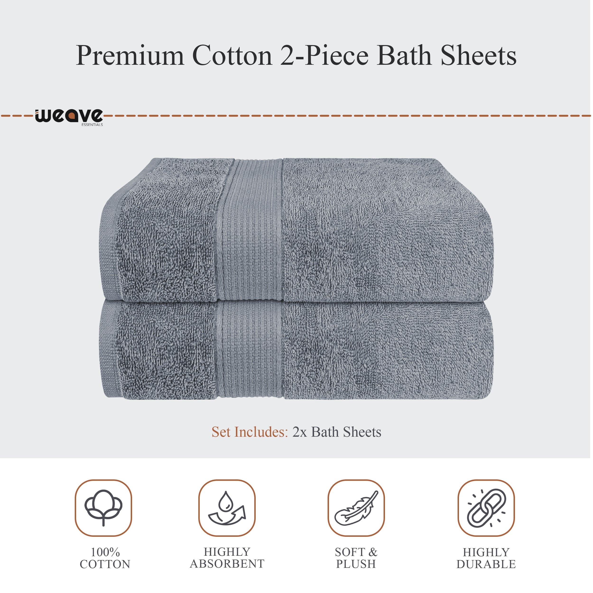 Rhodes Towel Silver 100% Cotton Hotel Quality Soft Super Absorbent Hand Bath Towels, Sheets & Face Cloths by OLIVIA ROCCO