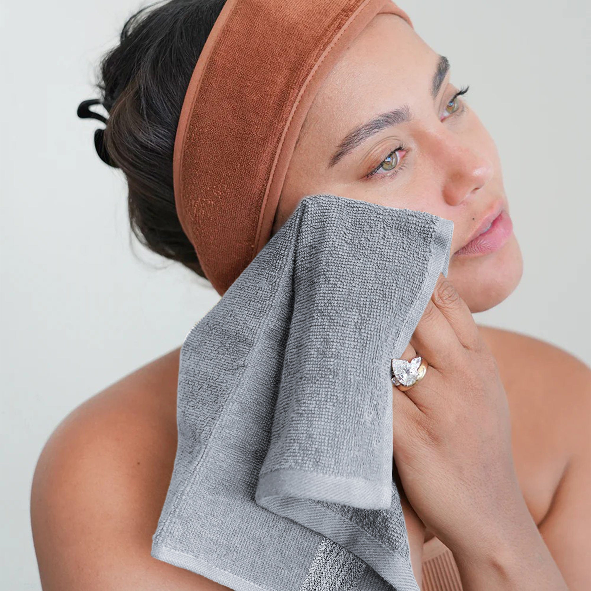 Rhodes Towel Silver 100% Cotton Hotel Quality Soft Super Absorbent Hand Bath Towels, Sheets & Face Cloths by OLIVIA ROCCO