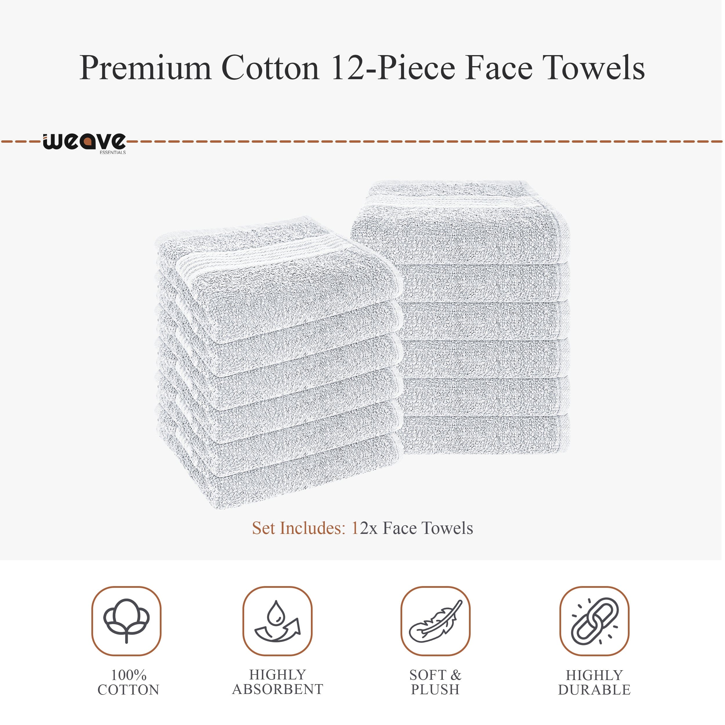 Rhodes Towel White 100% Cotton Hotel Quality Soft Super Absorbent Hand Bath Towels, Sheets & Face Cloths by OLIVIA ROCCO