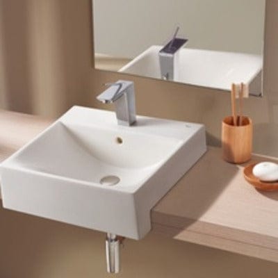 Diverta Ceramic Semi Recessed 500mm Countertop Basin - 1 Tap Hole