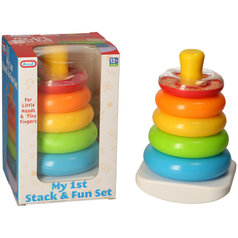 Infant Stackable Rings Baby Stacking Rings Toy – 7-Piece Colourful Ring Set, Fine Motor & Col ...