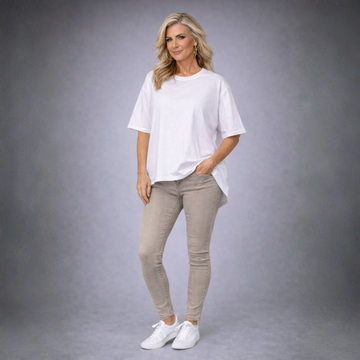 Premium Cotton dipped hem T-shirt
